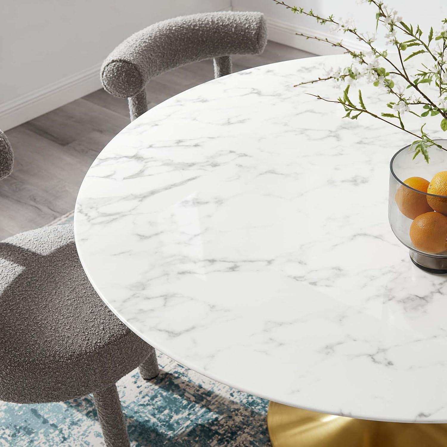 Modway Lippa Oval Artificial Marble Dining Table