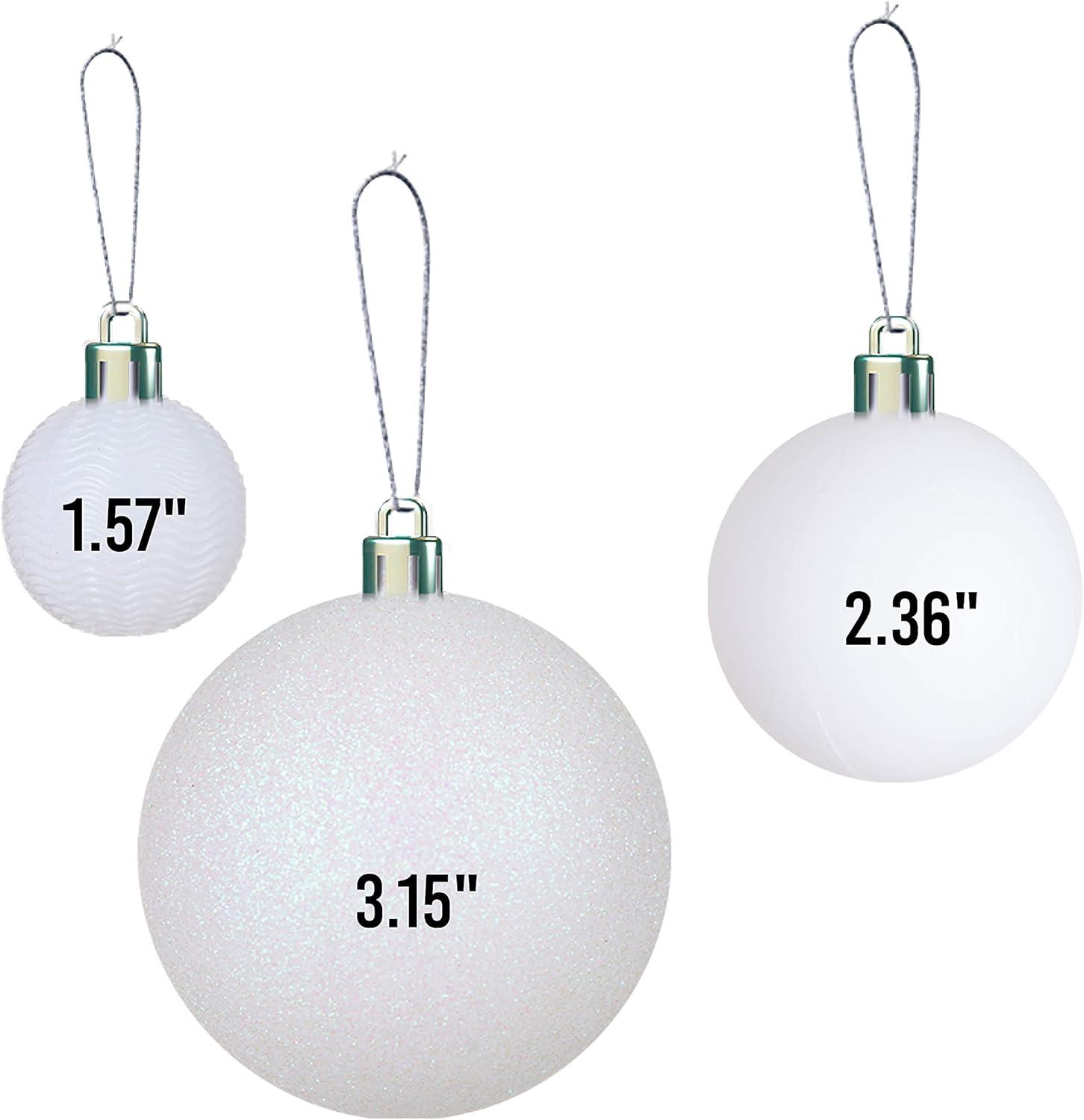 PREXTEX Christmas Ball Ornaments- 36 pcs, Silver