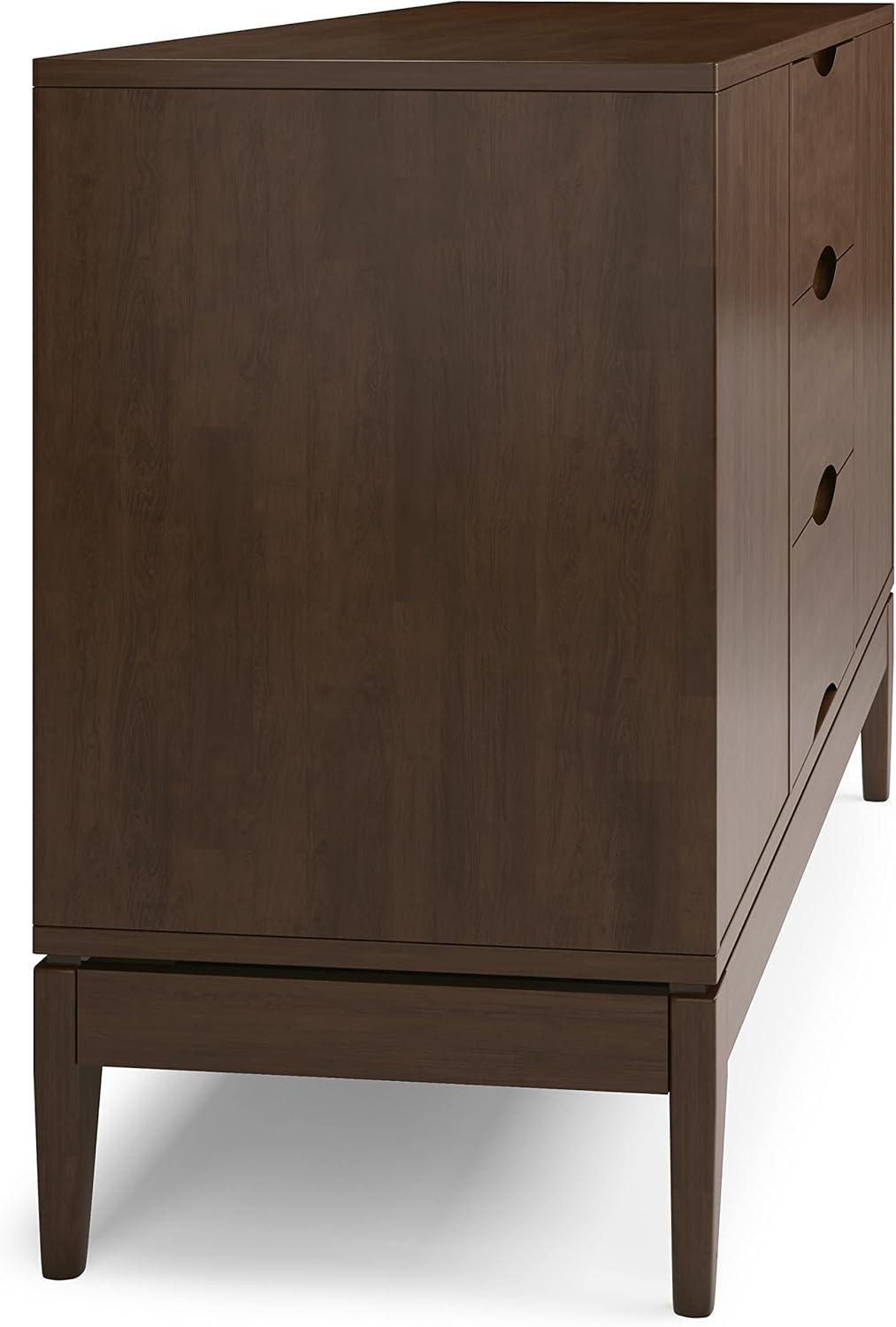 Harper SOLID HARDWOOD 60" Wide Design Sideboard Buffet in Walnut Brown