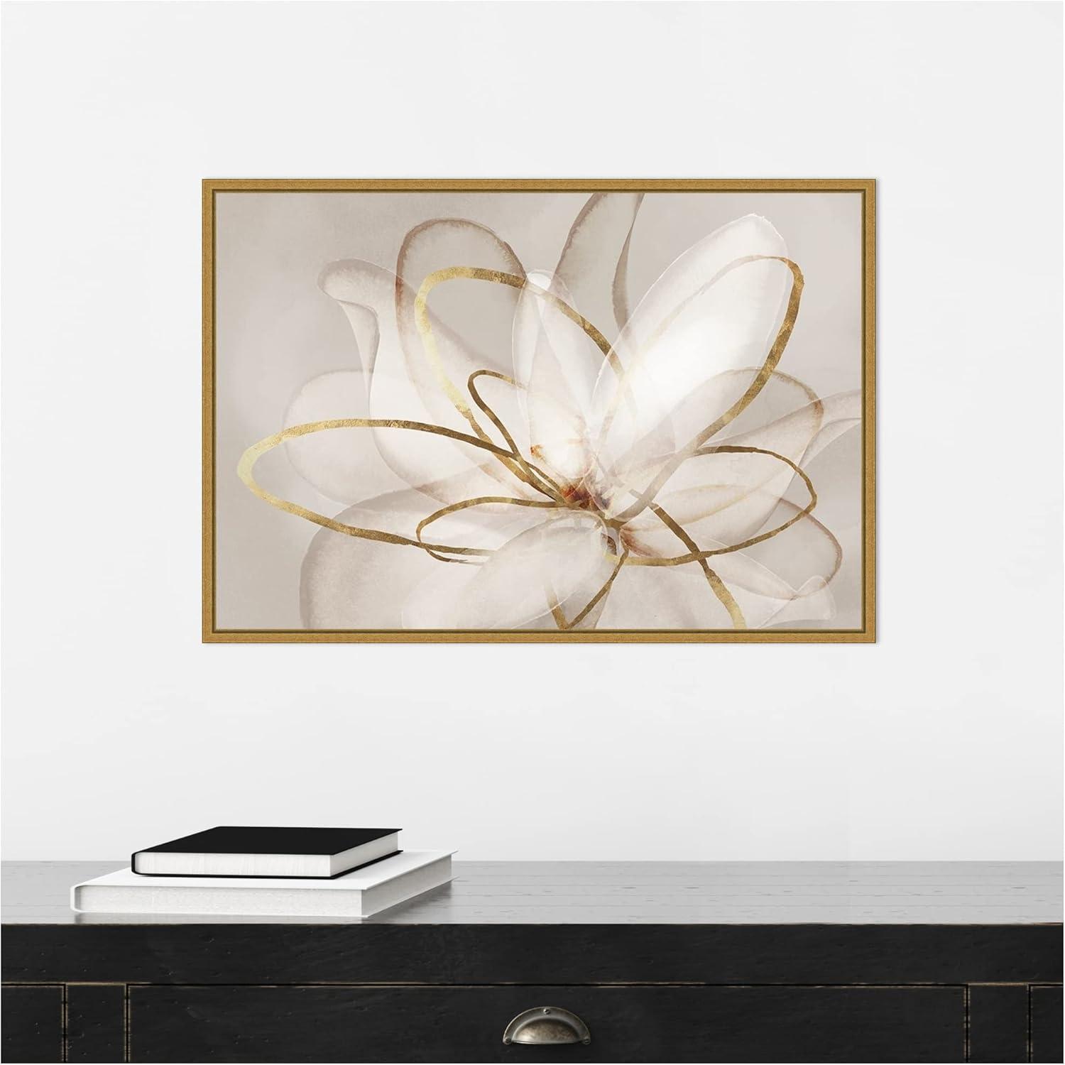 23" x 16" Transparent Beauty III by Eva Watts Framed Canvas Wall Art - Amanti Art: Modern Lithograph, Vertical Layout, Sawtooth Mount