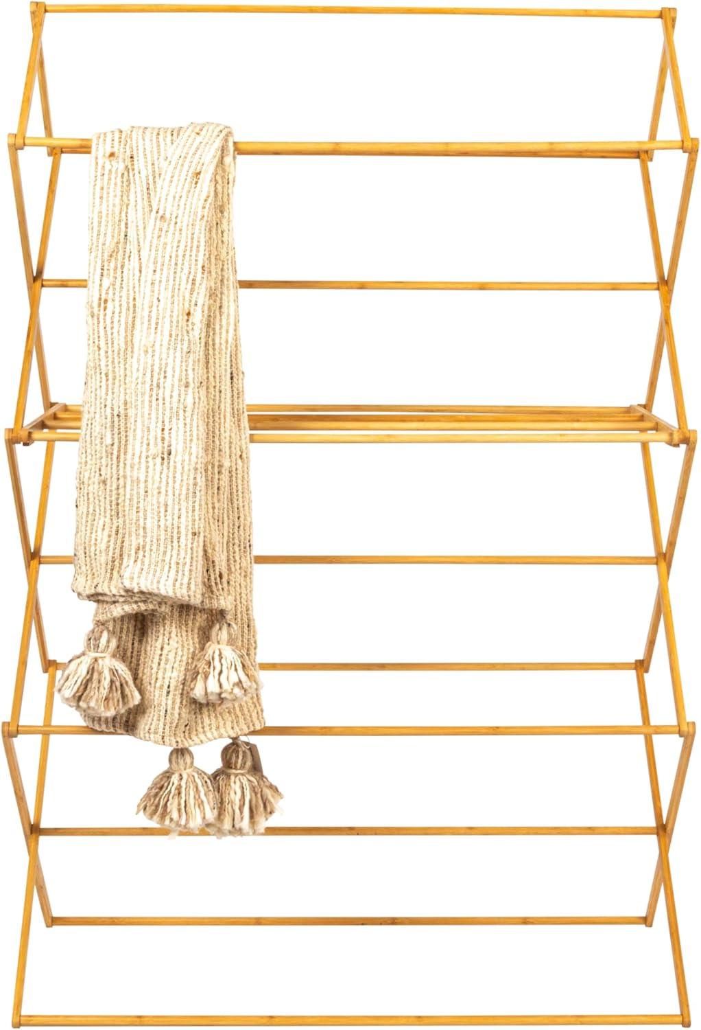 Household Essentials Bamboo Oversized Clothes Drying Folding Rack