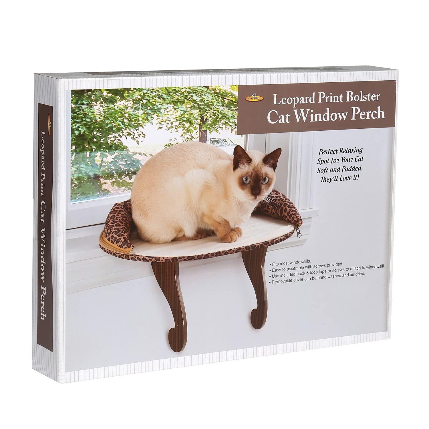 212 Main 5324 Leopard Print Bolster Cat Window Perch