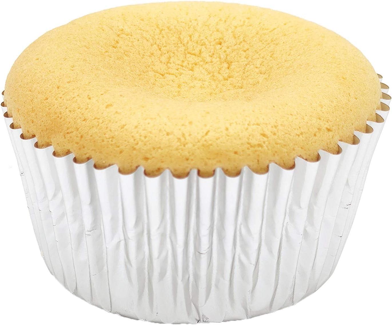 Mombake Standard Foil Silver Cupcake Liners Muffin Baking Cups for Party and More, 100-Count