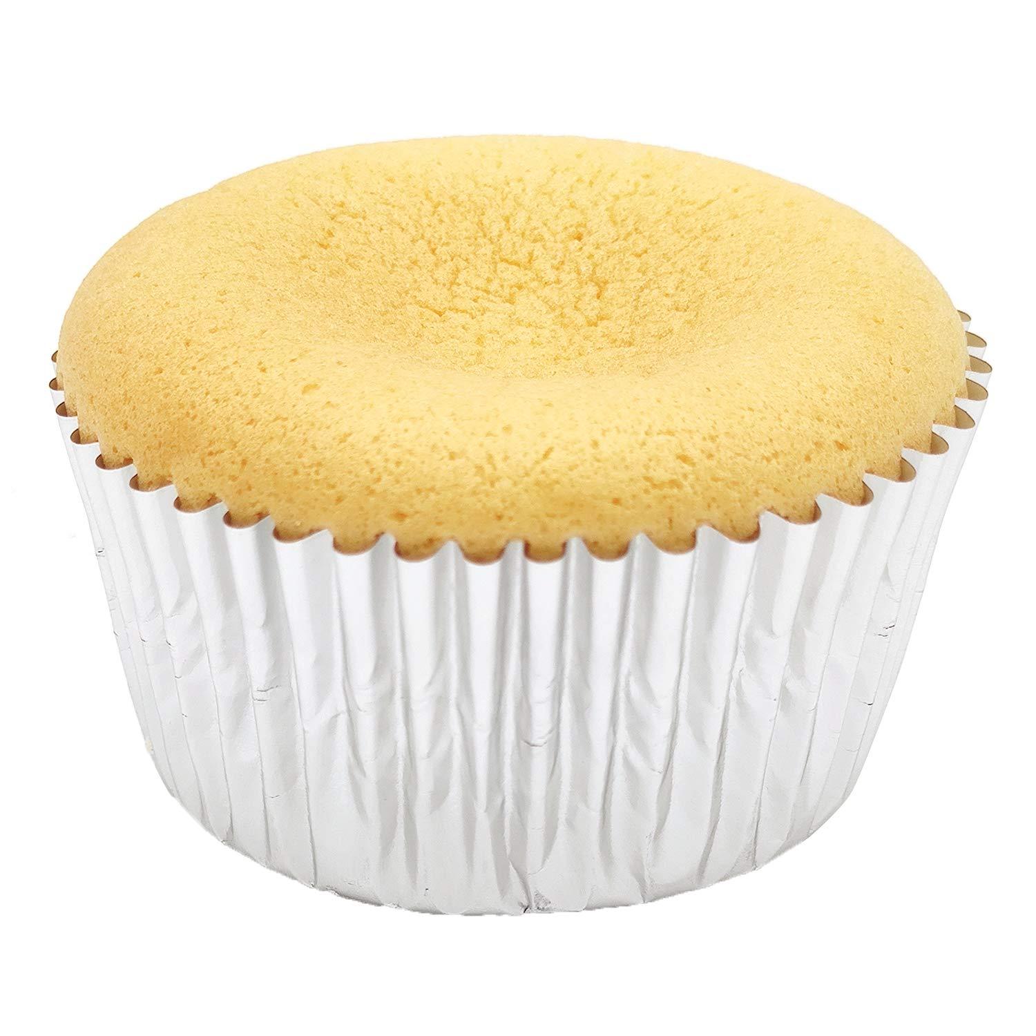 Mombake Standard Foil Silver Cupcake Liners Muffin Baking Cups for Party and More, 100-Count