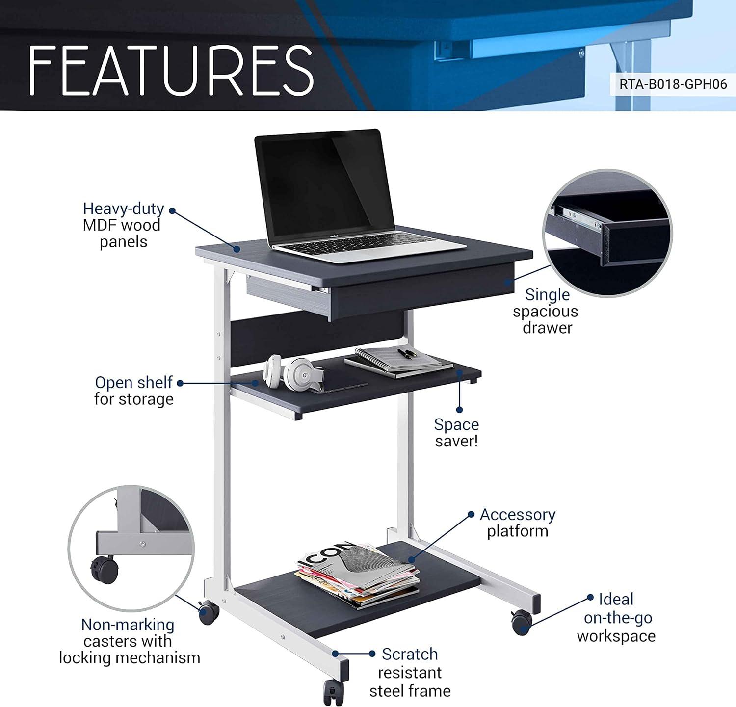 Techni Mobili 30.5'' H x 20.47'' W Laptop/Tablet Storage Cart with Wheels