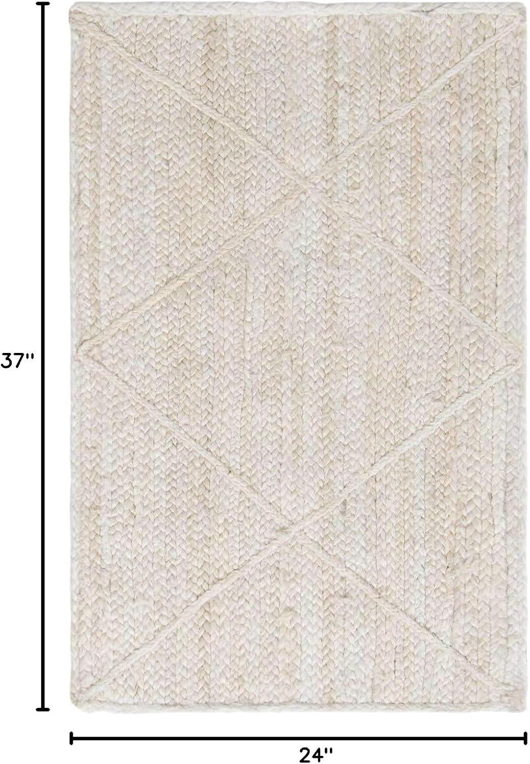 Unique Loom 2' 0 x 3' 1 Braided Jute Ivory Area Rug