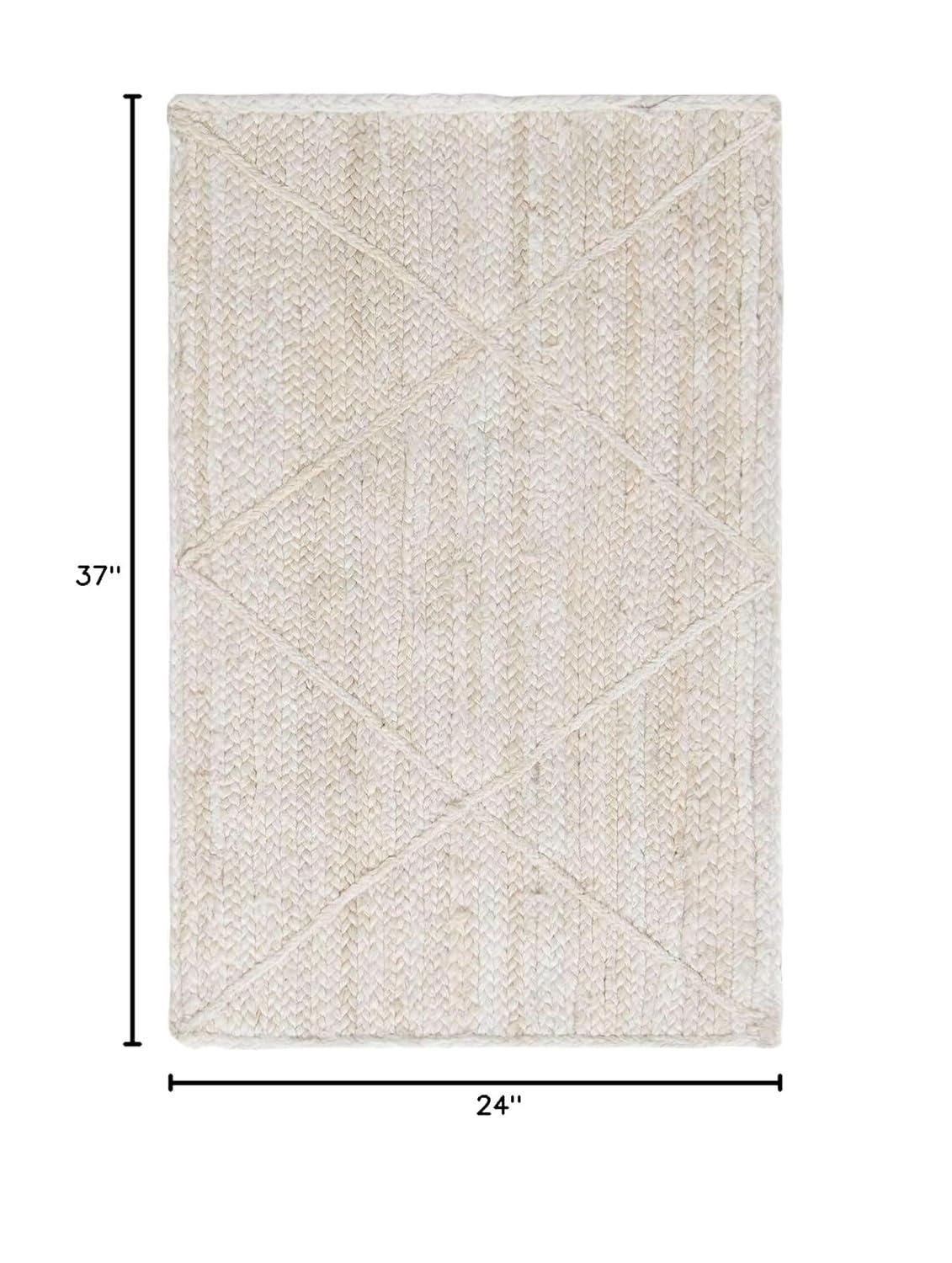 Unique Loom 2' 0 x 3' 1 Braided Jute Ivory Area Rug