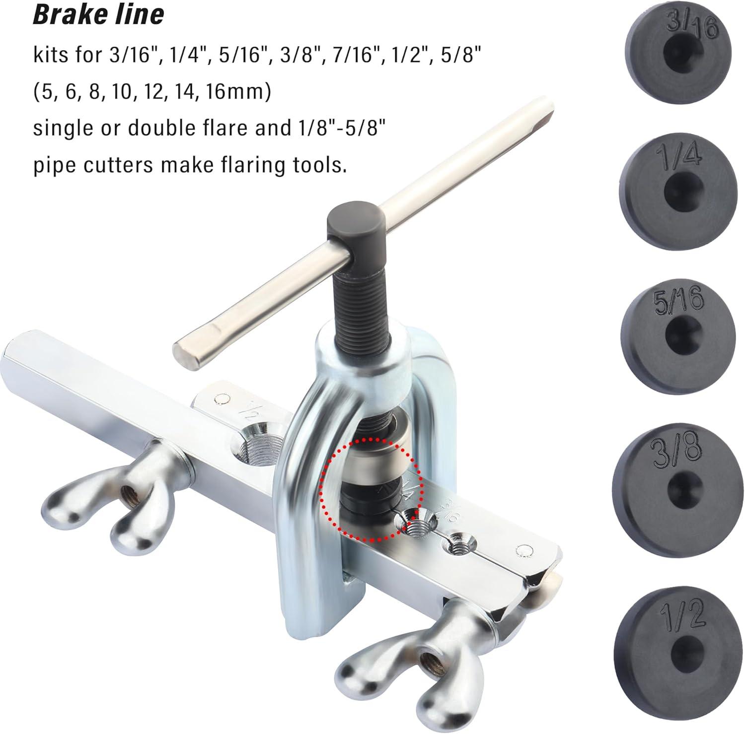 Nextirrer 25ft 3/16 Copper Coated Brake Line Kit with Double & Single Flaring Tool Set