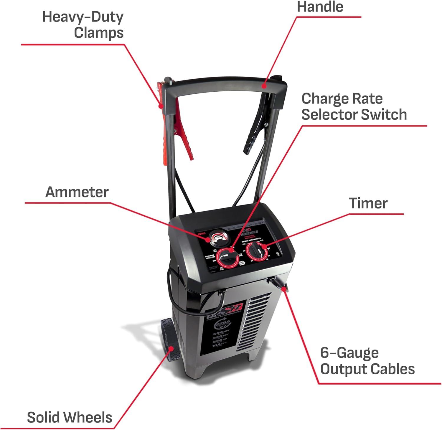 Schumacher Electric 225/50/25/10 Amp, 6/12V Manual Wheel Charger