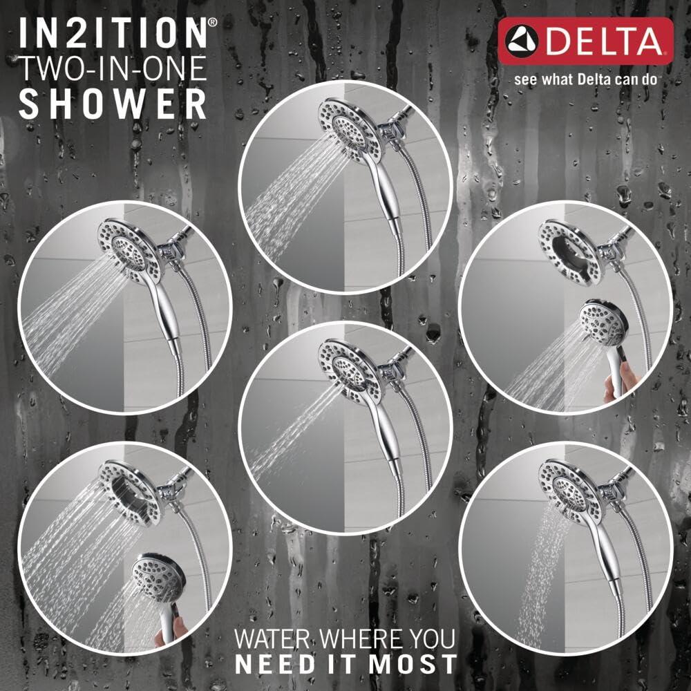 In2ition 2-in-1 Dual Hand Held Shower Head, 3-Spray Detachable Round Shower Head 1.75 GPM