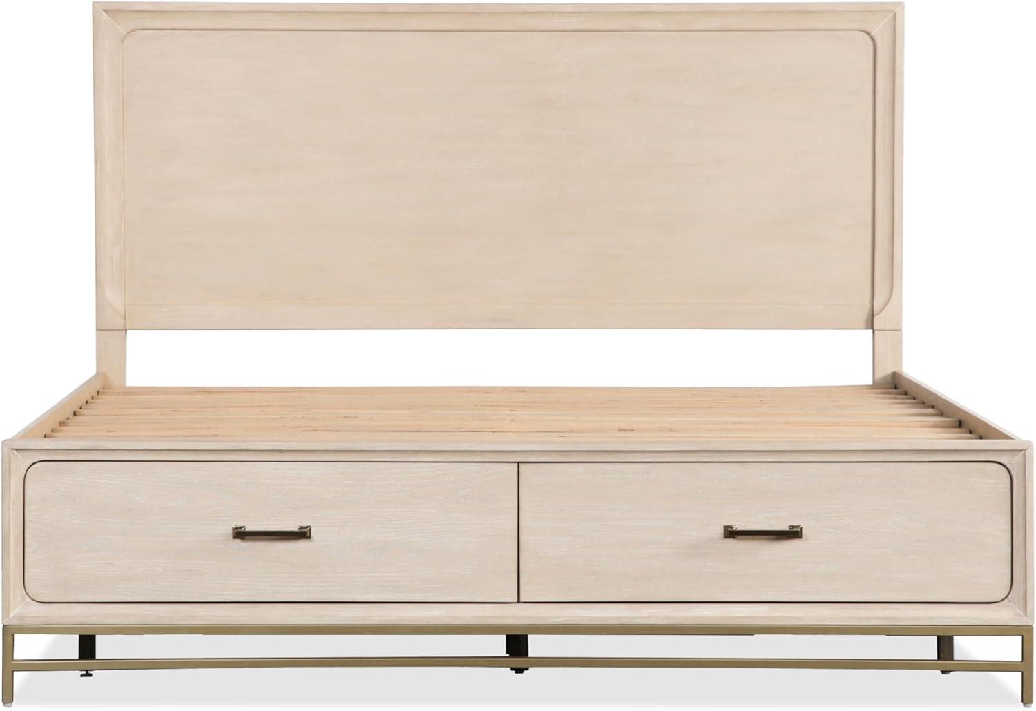 HOMES: Inside + Out 3pc Queen Neovesi Platform Bedroom Set Boho with 2 Nightstands Oak