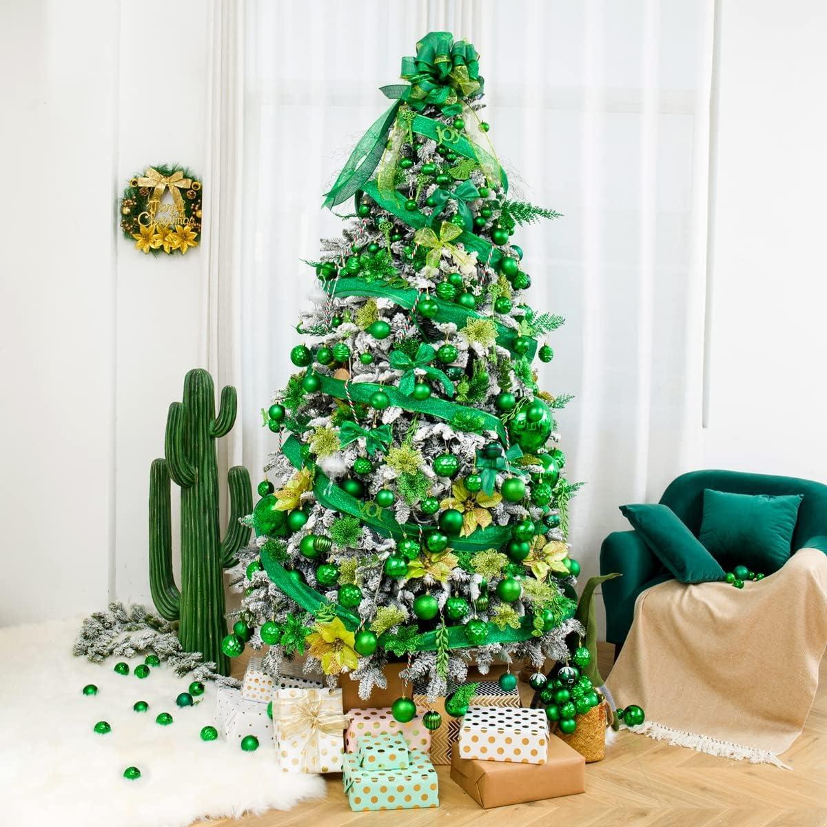 XmasExp 4in Large Christmas Ornaments Christmas Ball Ornaments Giant Tree Decoration Shatterproof Decorative Hanging Balls for Holiday Party Decor (Silver,4pcs)