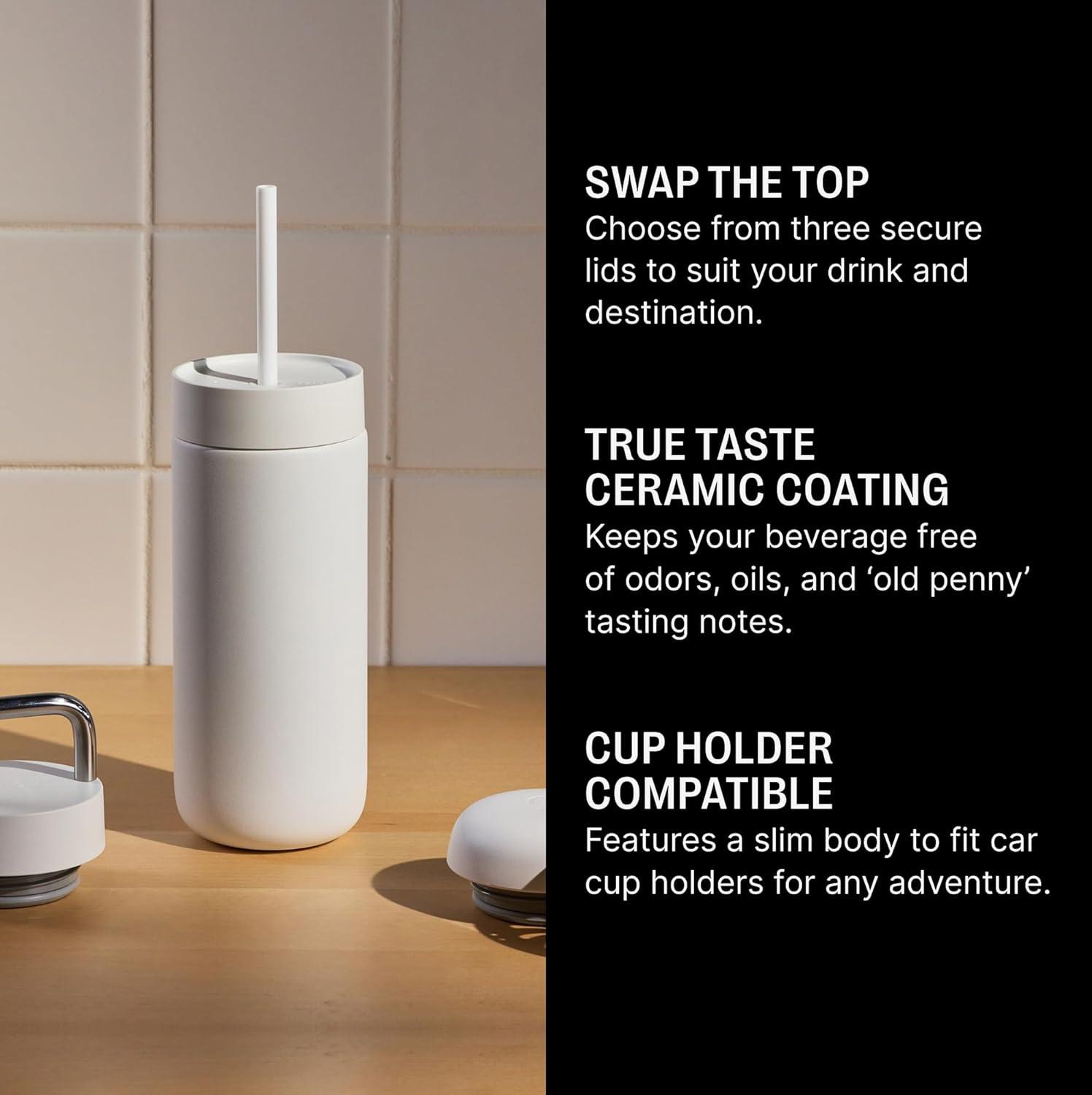 Fellow 16-oz. Matte White Carter 3-in-1 Lid System