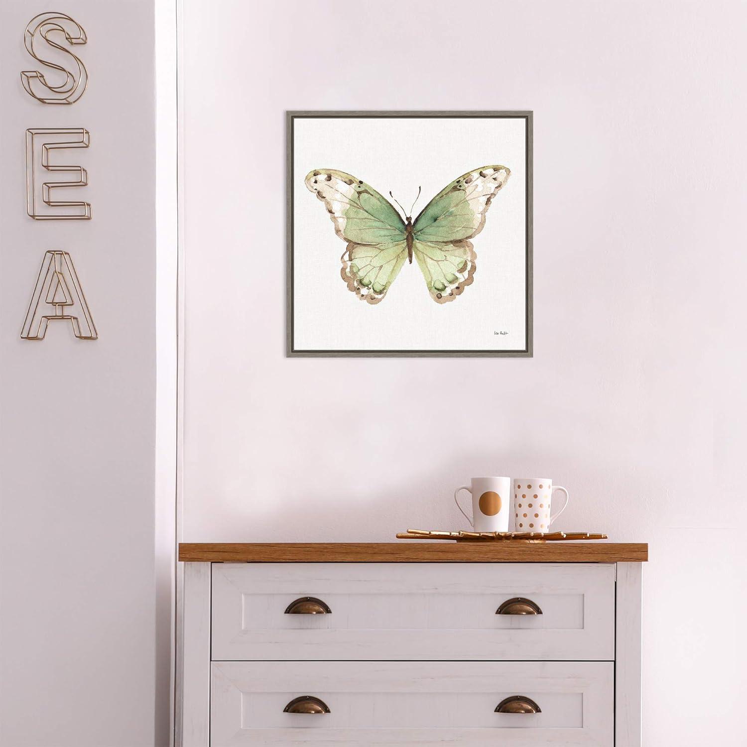 Amanti Art Colorful Breeze XII (Butterfly) by Lisa Audit Canvas Wall Art Print Framed 16-in. x 16-in.