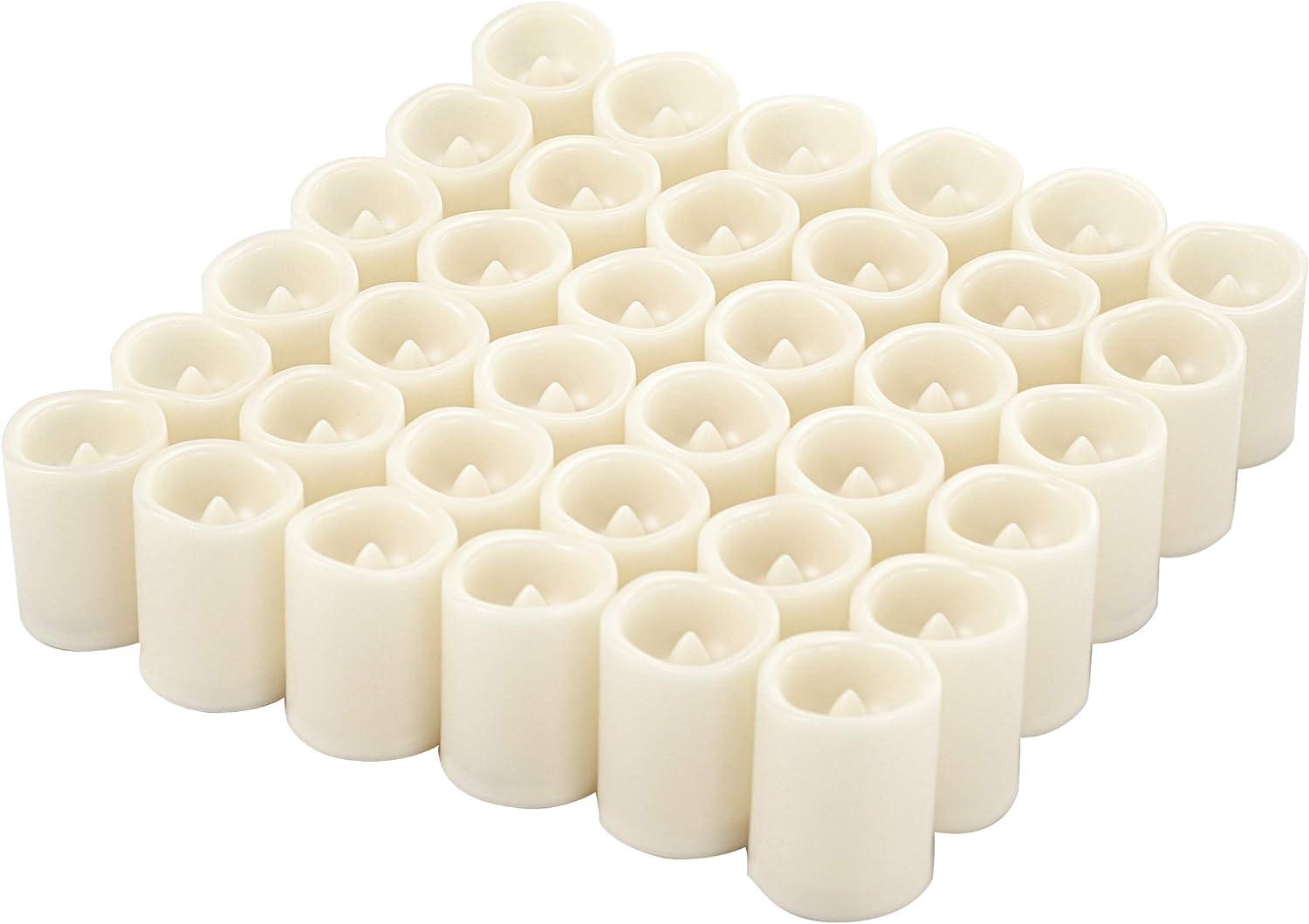 White Plastic Flameless LED Votive Candles 36-Pack