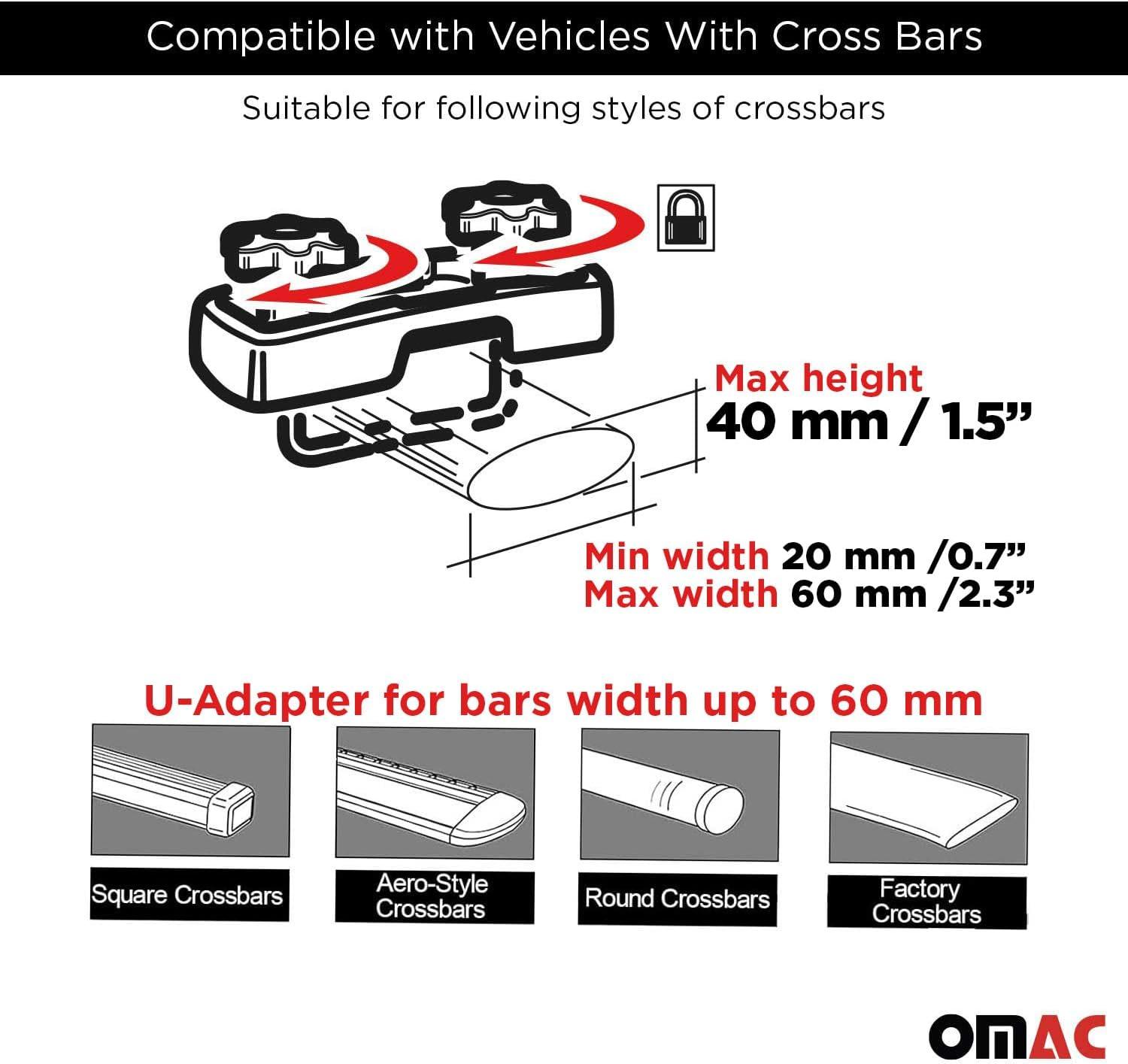 OMAC Rooftop Cargo Carrier Hard Shell, 8 Cubic Feet Cargo Box for Roof Rack, Dual-Side Opening, Waterproof Roof Box, Car Roof Carrier Hard Shell, Matt Black with Security Keys