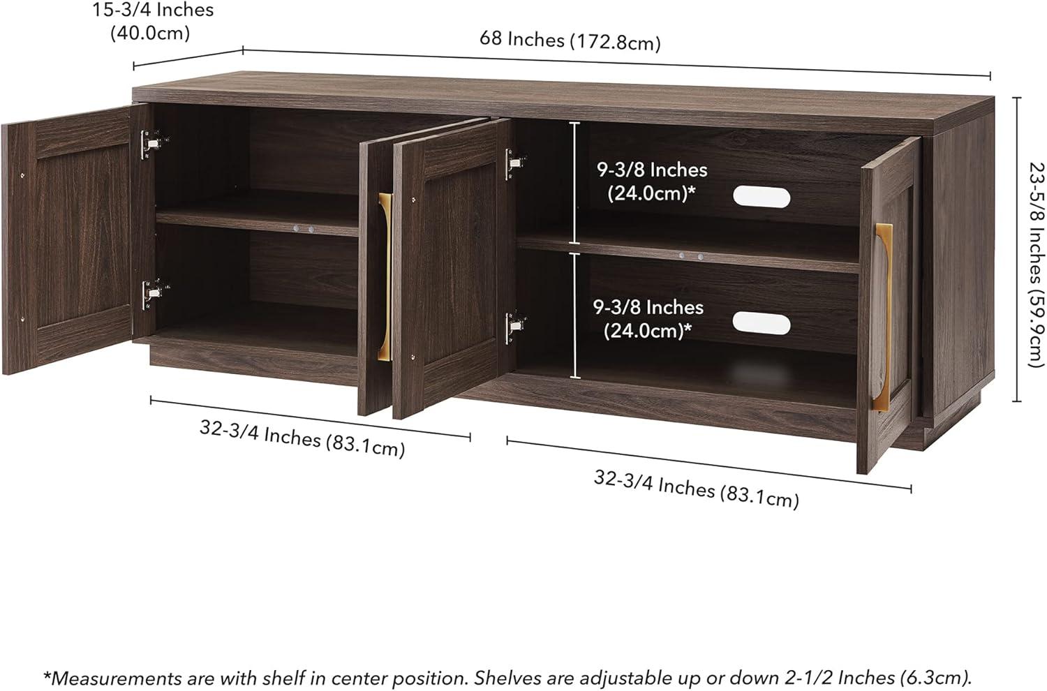 Evelyn&Zoe Tillman Rectangular TV Stand for TV's up to 75", Alder Brown