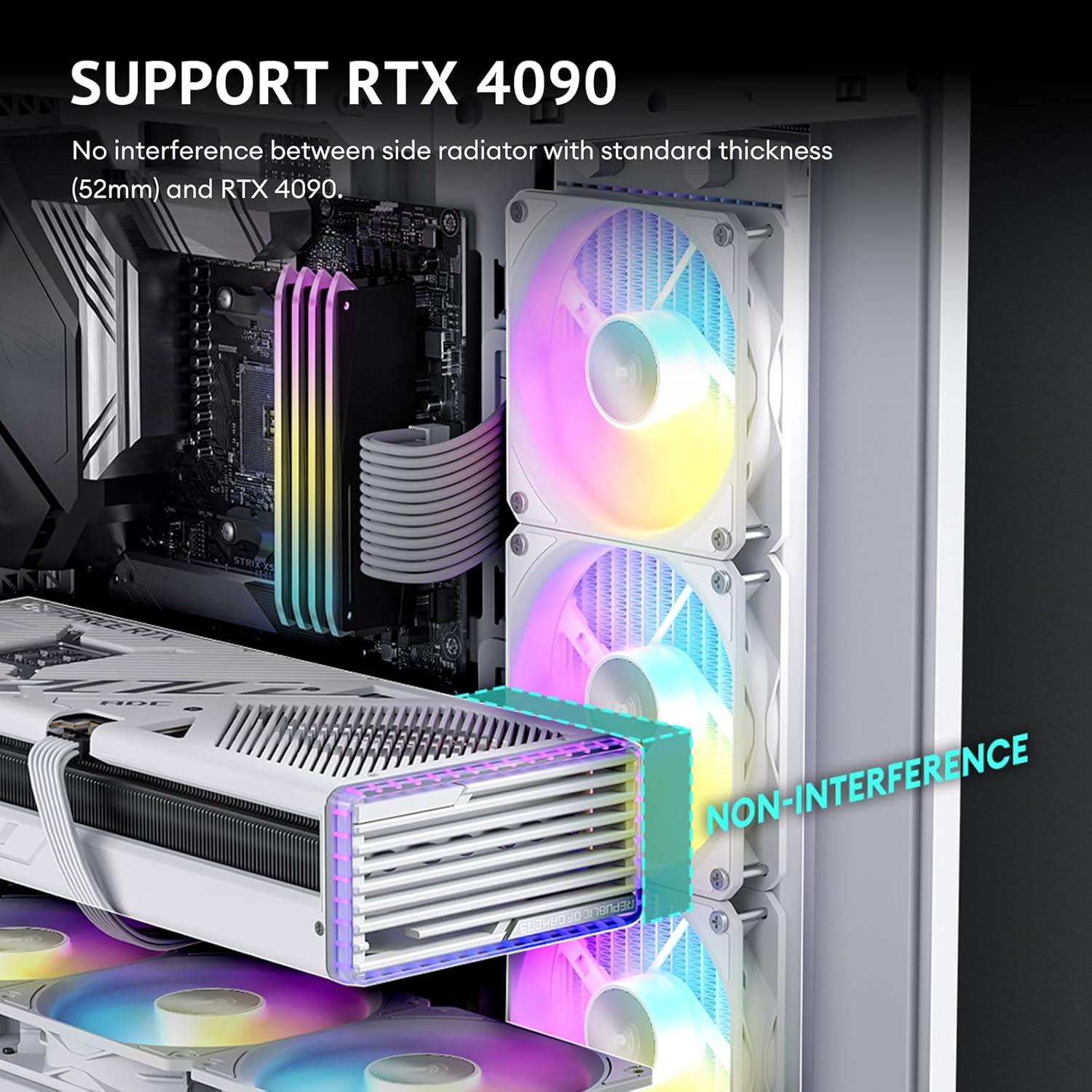 Antec C7 ARGB White, RTX 40 GPU Support, 4 x 120mm ARGB PWM Fans Included, Vertical GPU Cooling, Type-C 10Gbps, Seamless Tempered Glass Front & Side Panels, 360mm Radiator Support, Mid-Tower E-ATX PC