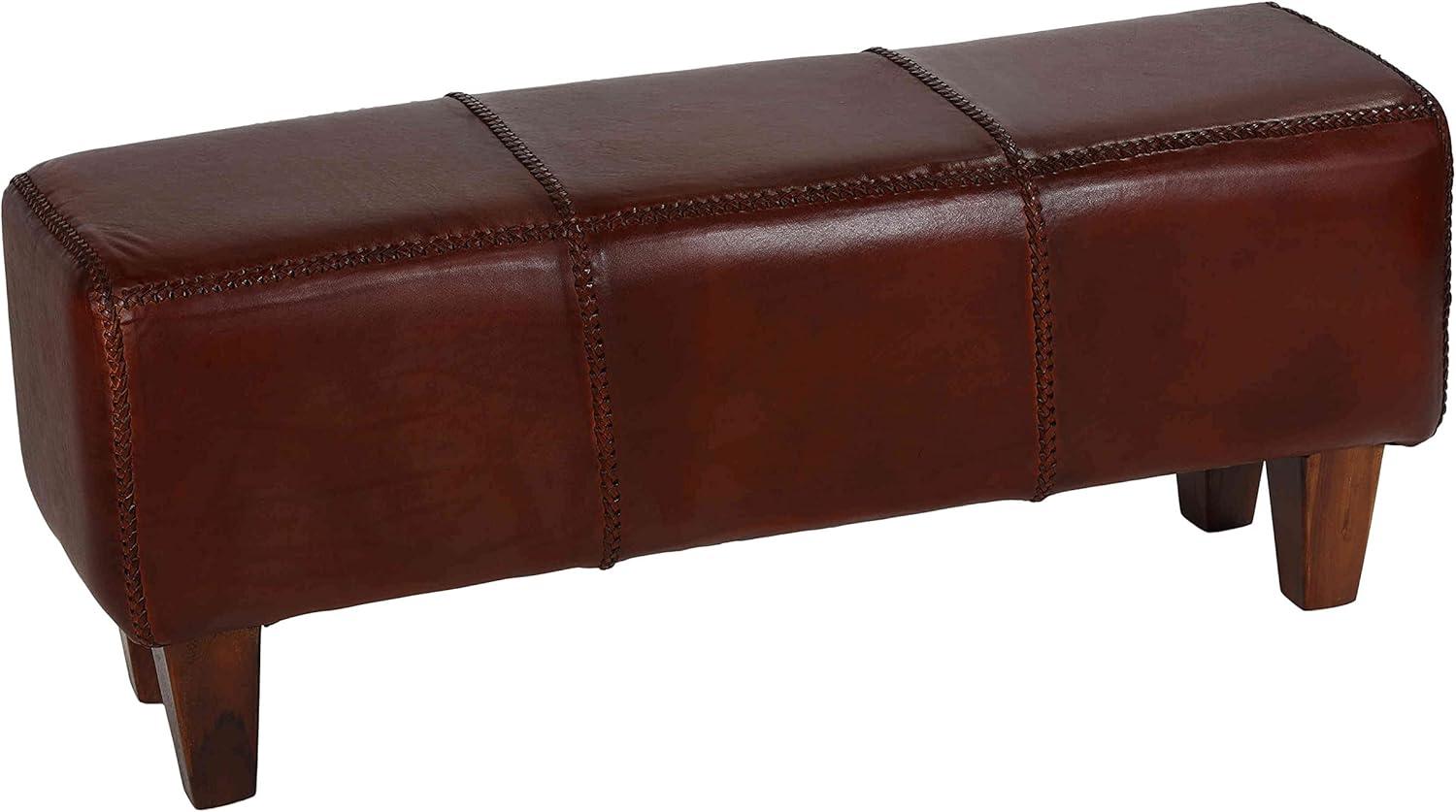 Genuine Leather Upholstered Bench