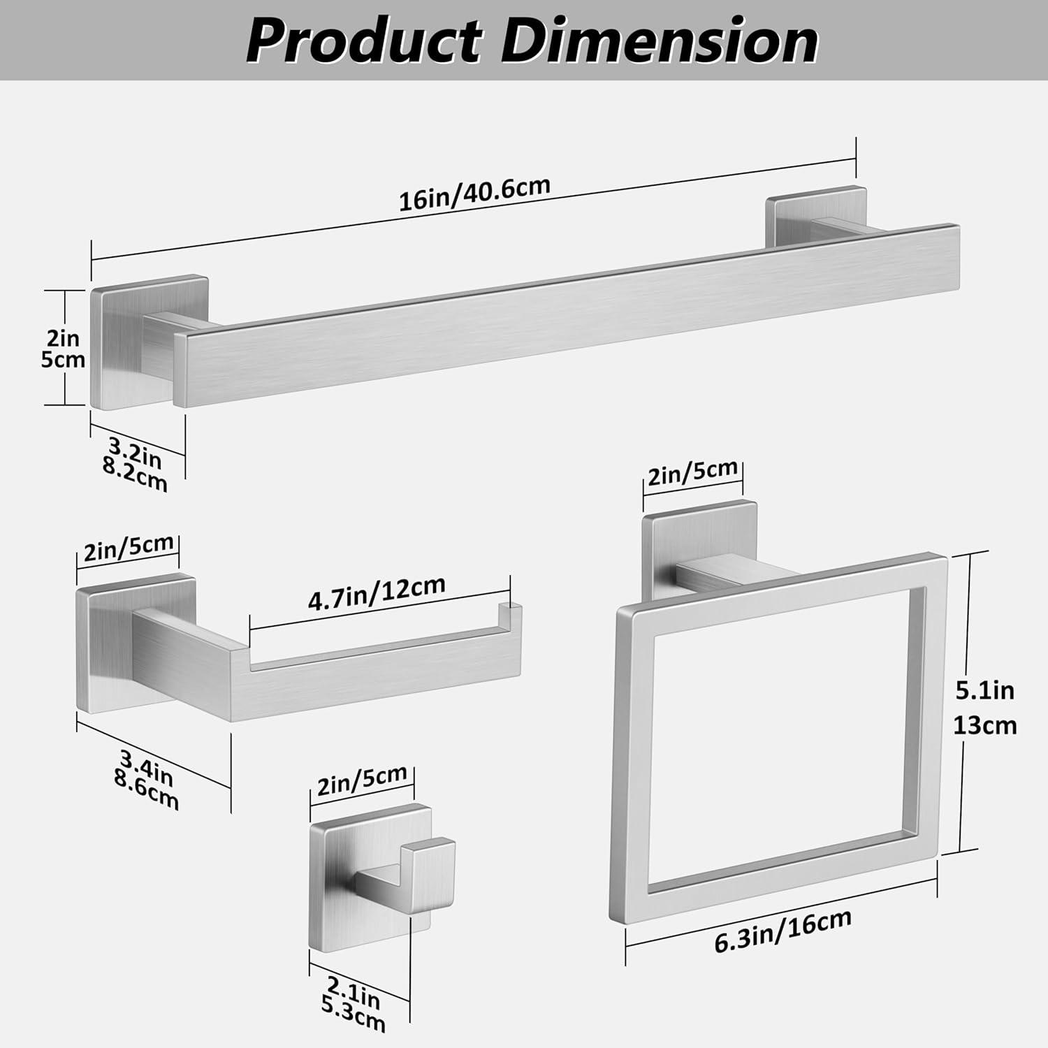 5-Pieces Bathroom Hardware Accessories Set,Towel Racks for Bathroom Wall Mounted.