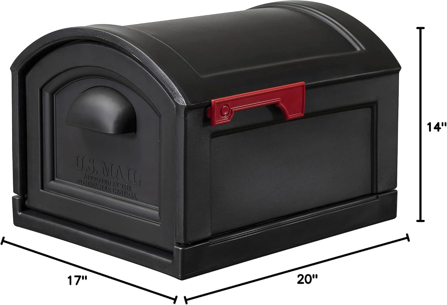 Onyx Black Extra Large Plastic Post-Mount Mailbox