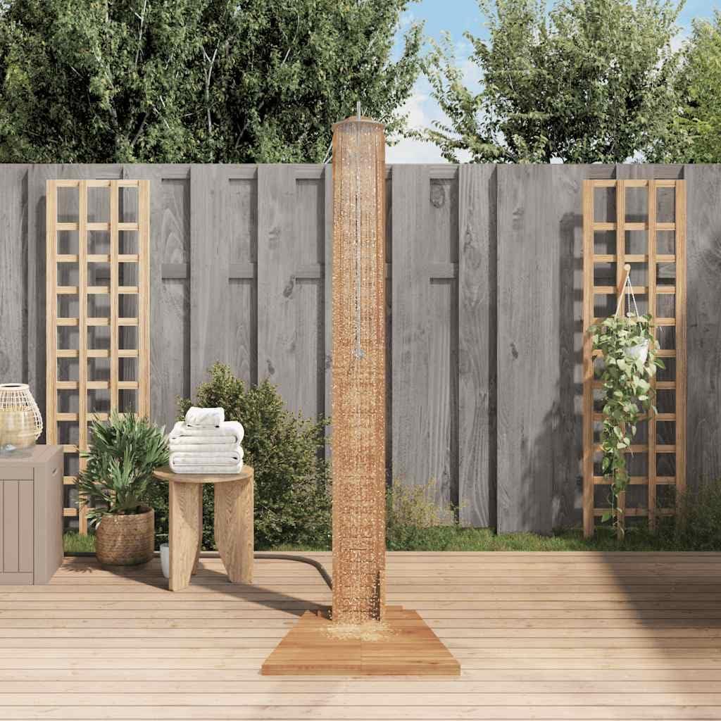 vidaXL Garden Shower Solid Teak 27.6"x29.5"x80.3", 44667