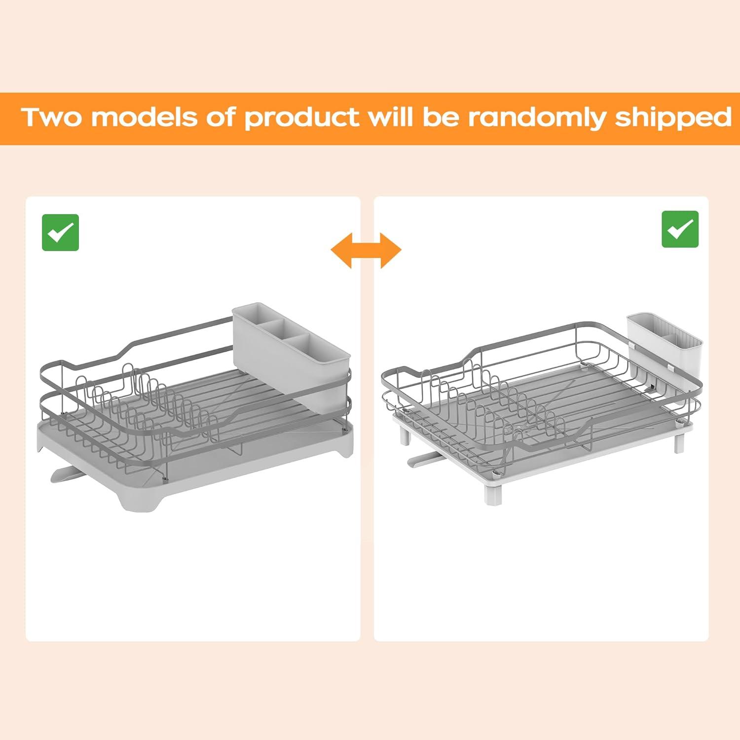 Dish Drying Rack, Stainless Steel Rustproof Dish Rack for Kitchen Counter, Sturdy Dish Drainer with Drainboard, Drainage, Utensil Holder for Various Kitchenware, 16.2"(L) x 12.6"(W), Black