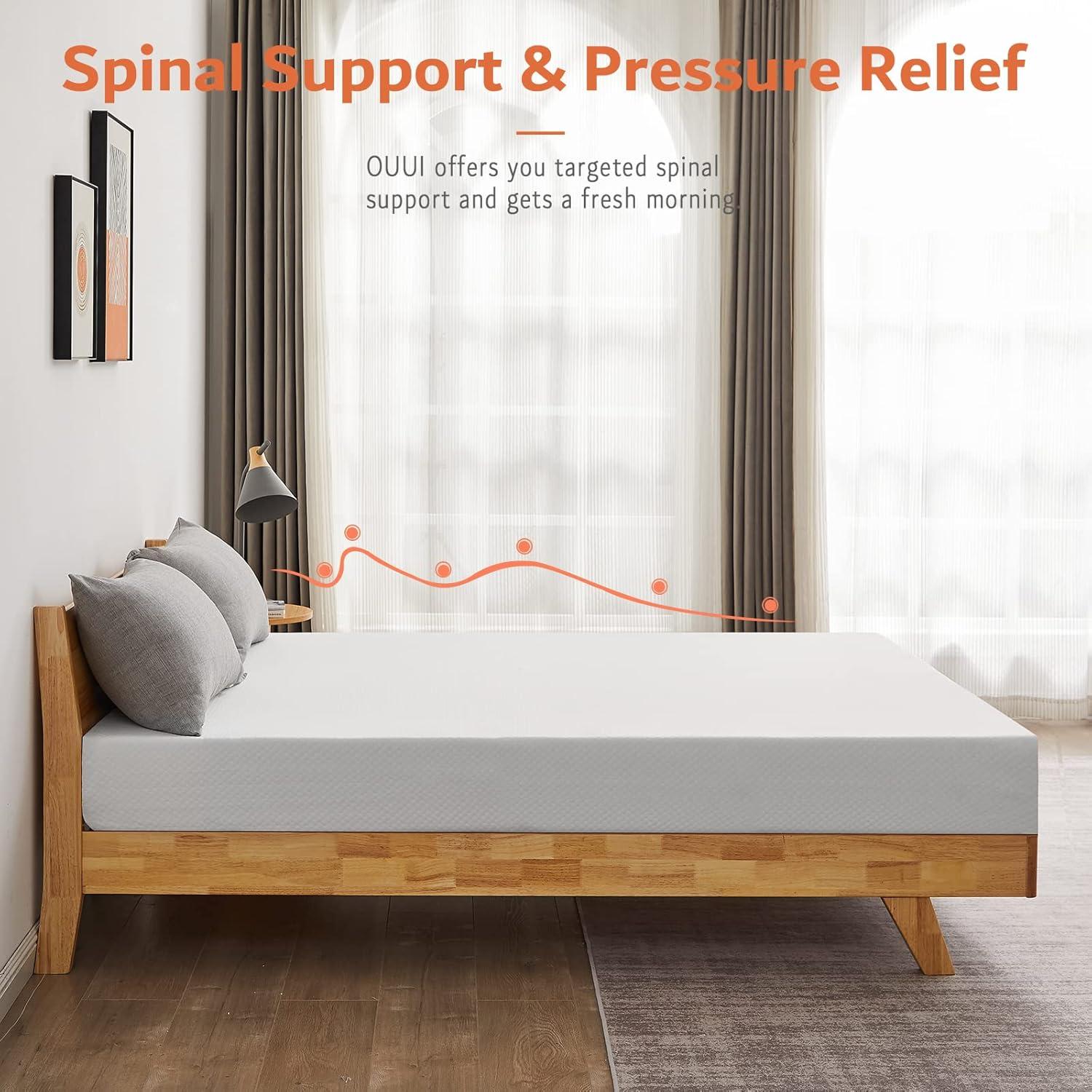 Queen Size Mattress, 5 Inch Queen Gel Memory Foam Mattress for Cool Sleep & Pressure Relief Breathable Cover Medium Firm Mattress in a Box, White, CertiPUR-US Certified