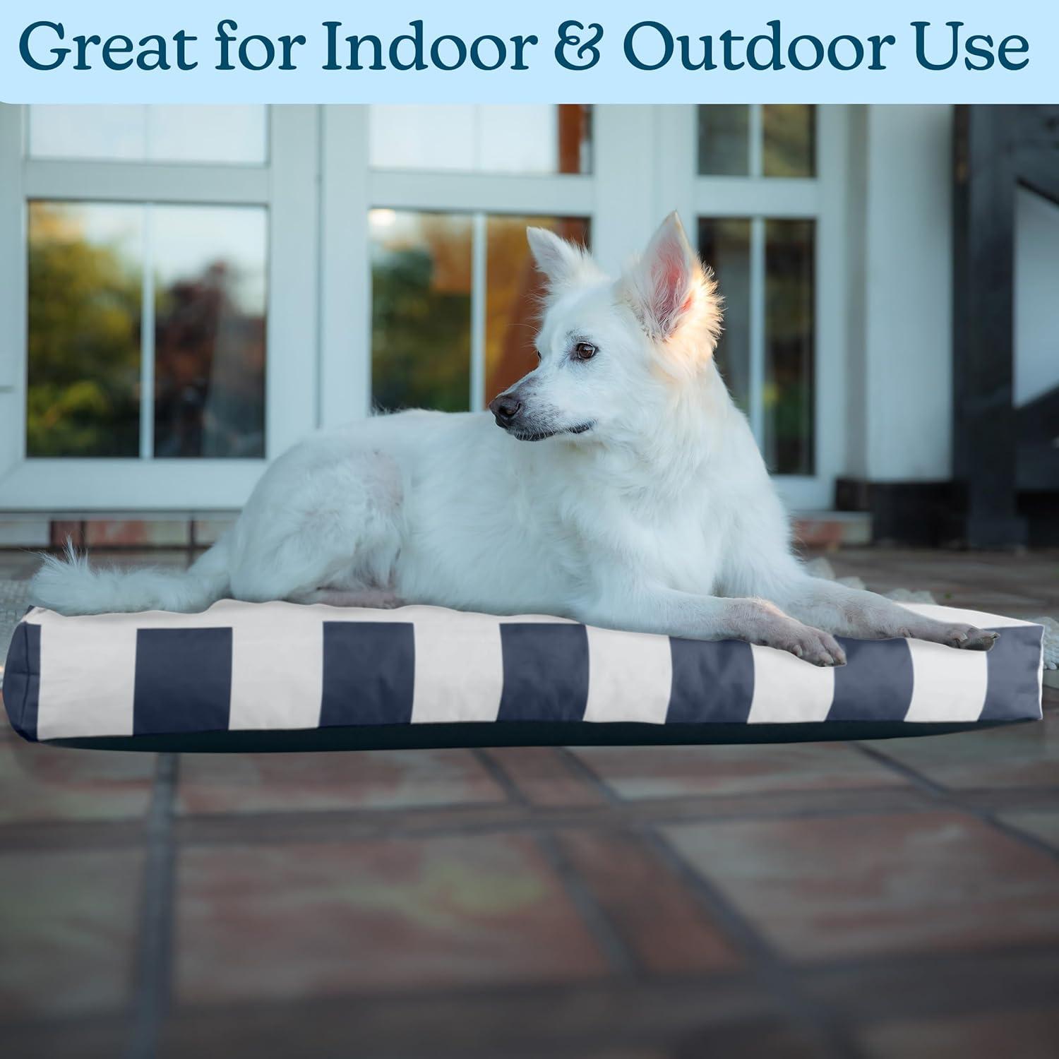 Petmaker PETMAKER Dog Bed - Indoor/Outdoor Striped Dog Bed with Removable Washable Cover and Non-Slip Bottom - 36in Medium Pet Bed
