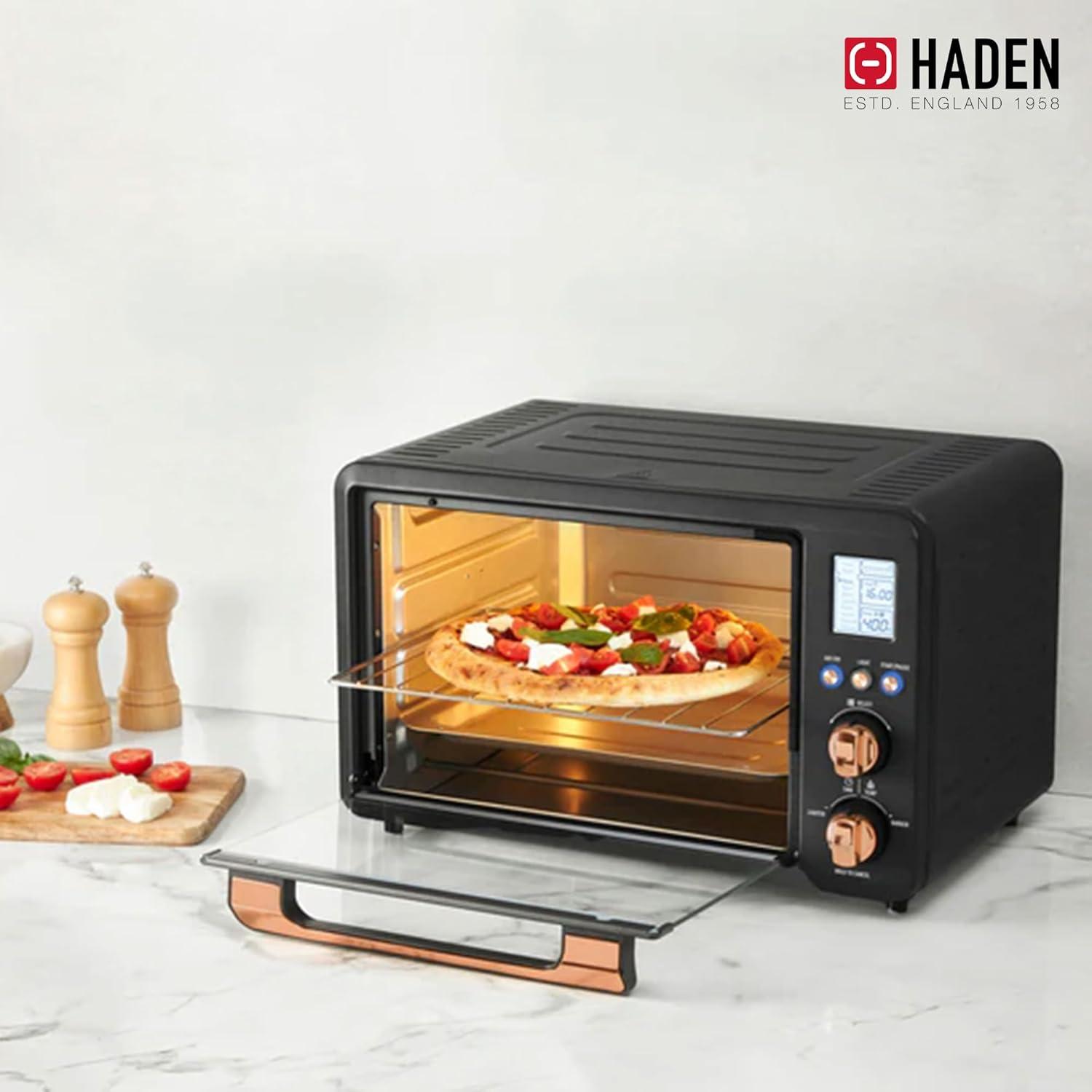 HADEN Haden Countertop 6 Slice Toaster Oven Air Fryer Combo for Kitchen, Black/Copper