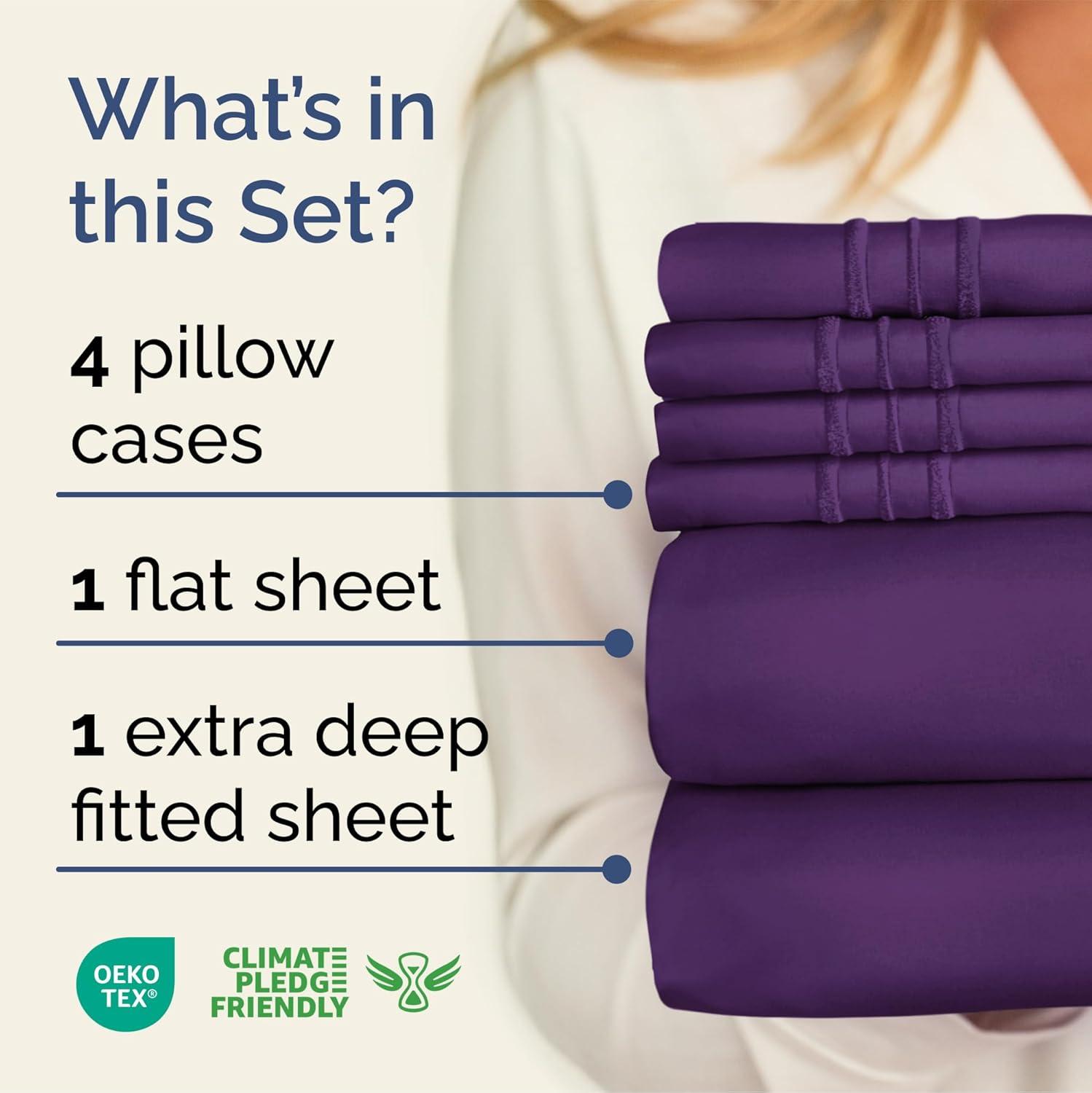 6 Piece Extra Deep Pocket Microfiber Sheet Set - CGK Linens