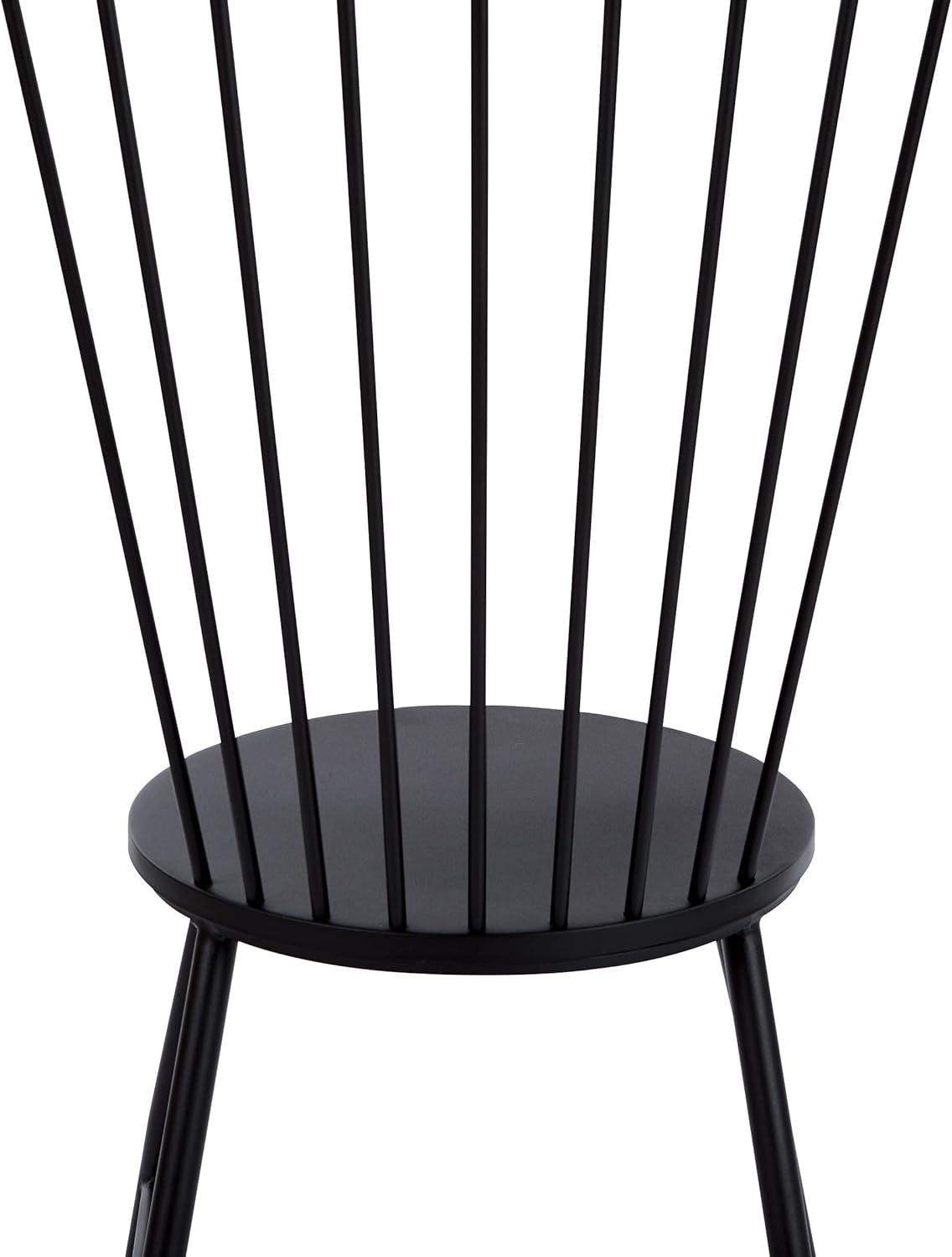 Pim Metal Windsor Back Side Chair in Black