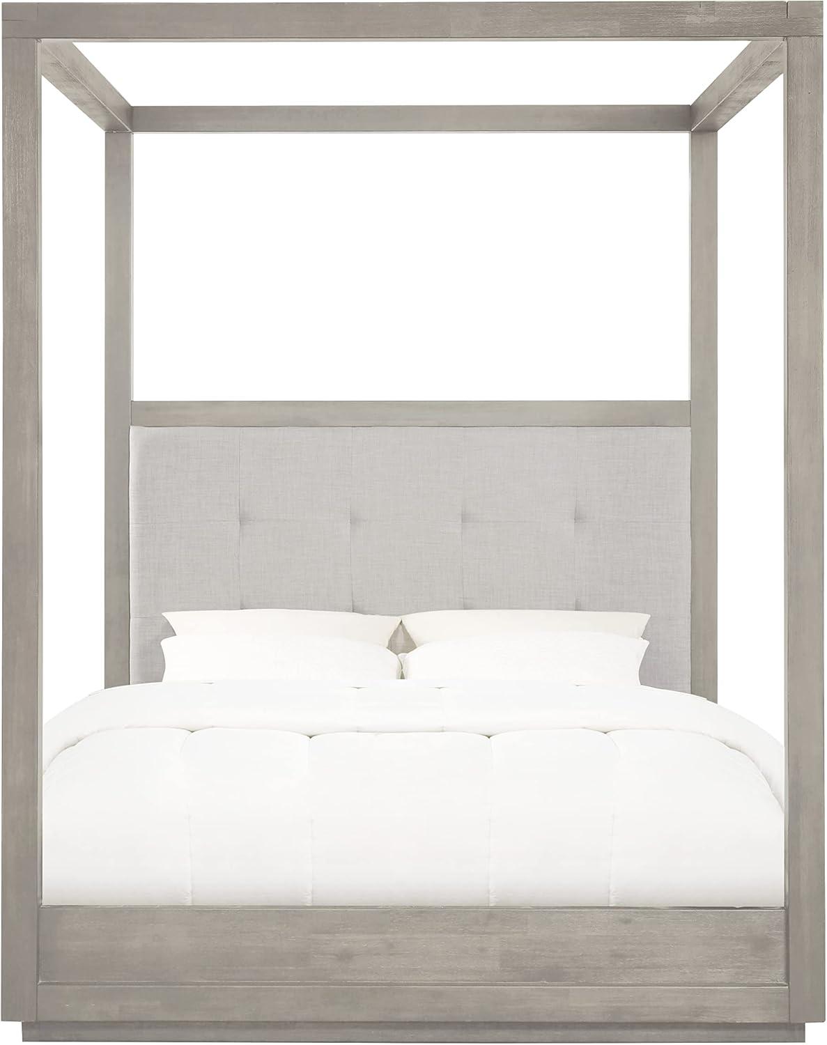 Modus Furniture Oxford Upholstered Canopy Bed in Mineral