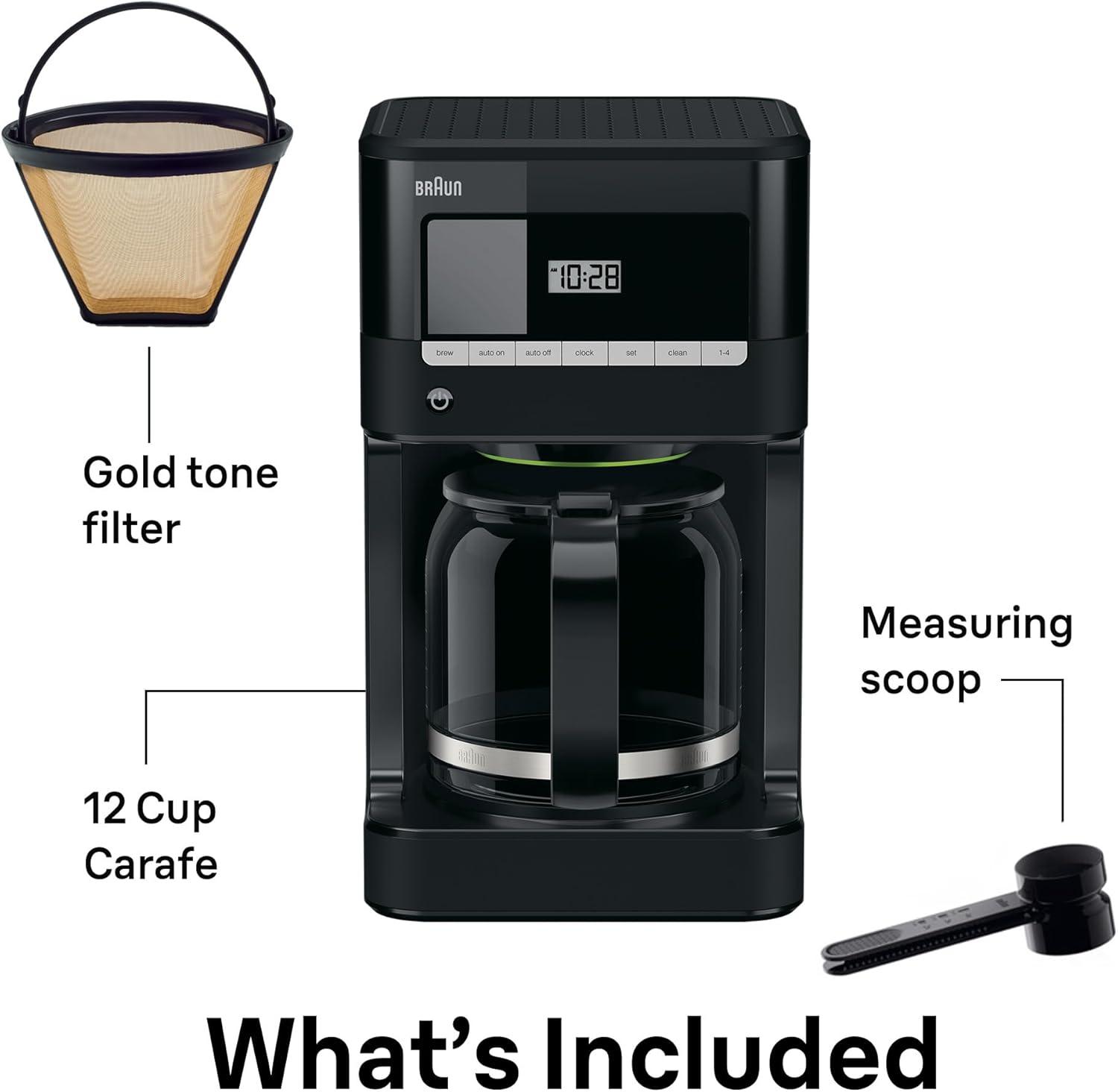Braun BrewSense 12-Cup Drip Coffee Maker with Brew Strength Selector and Glass Carafe