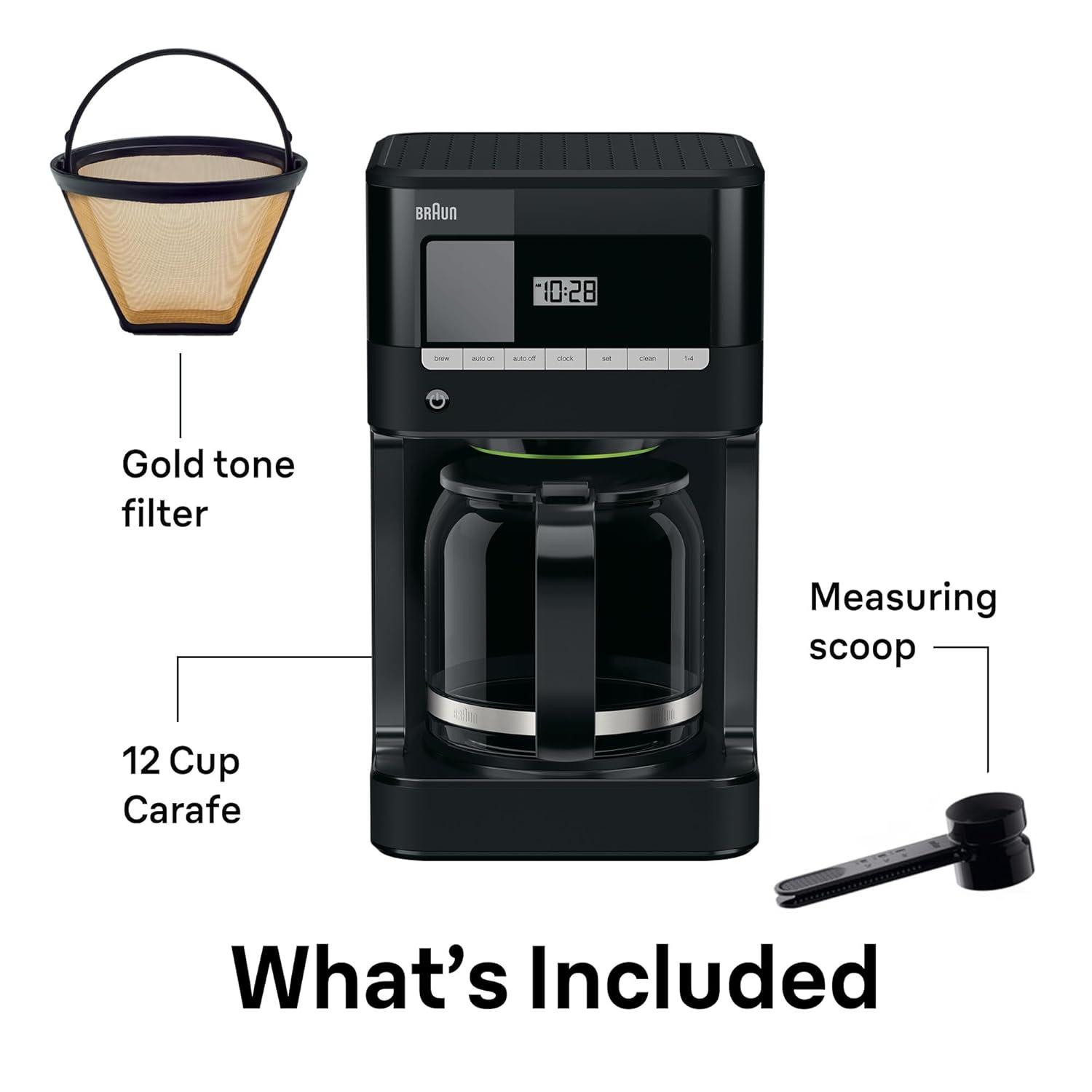 Braun BrewSense 12-Cup Drip Coffee Maker with Brew Strength Selector and Glass Carafe