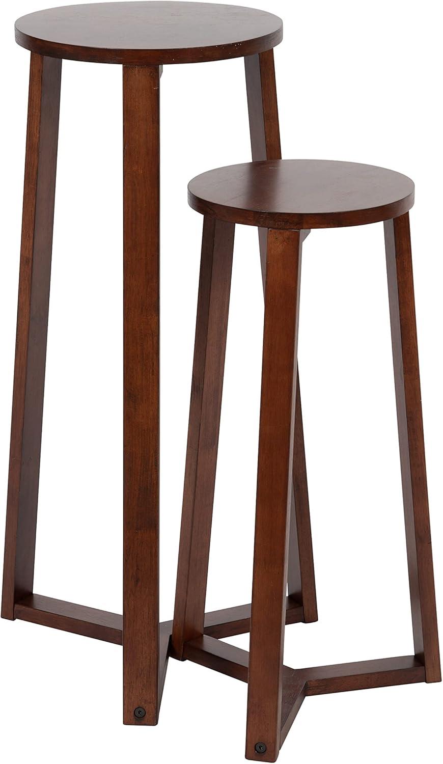 Kate and Laurel Rioux Modern Nesting Tables, Set of 2, Walnut Brown, Transitional Side Tables with Nesting Design for Stylish and Functional Home Decor