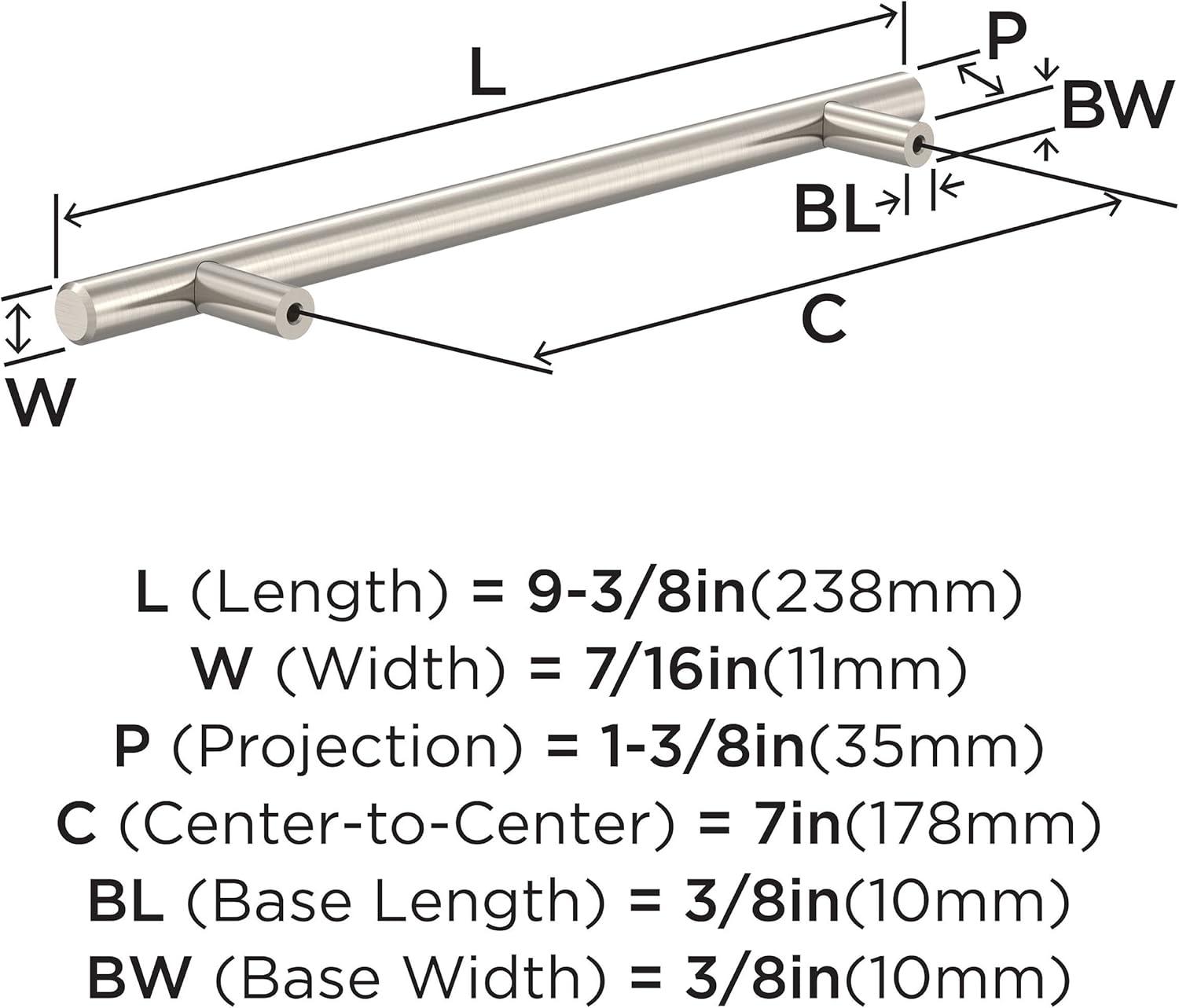 Bar Pulls 7 inch (178mm) Center-to-Center Champagne Bronze Cabinet Pull