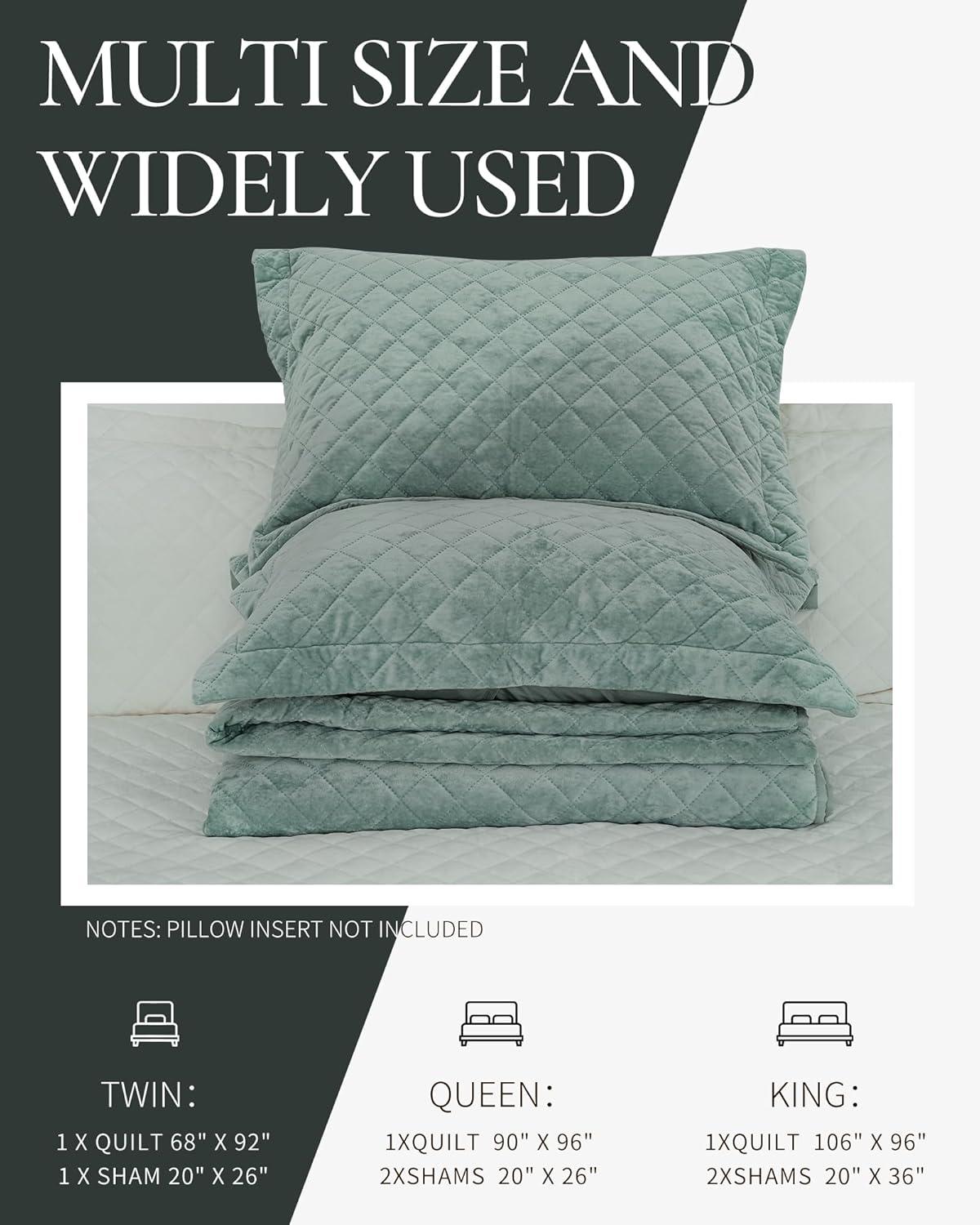 Royal Velvet Diamond Velvet Quilt Set