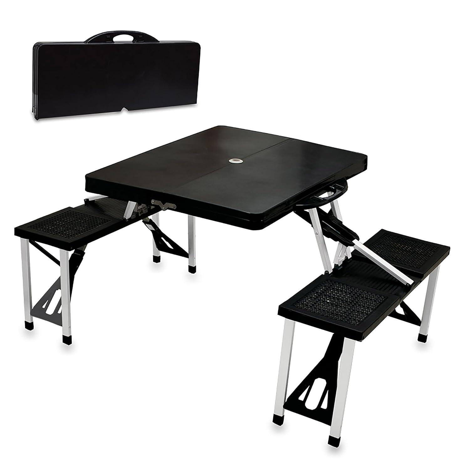 Oniva Rectangle Portable Dining Table with Seats - Black