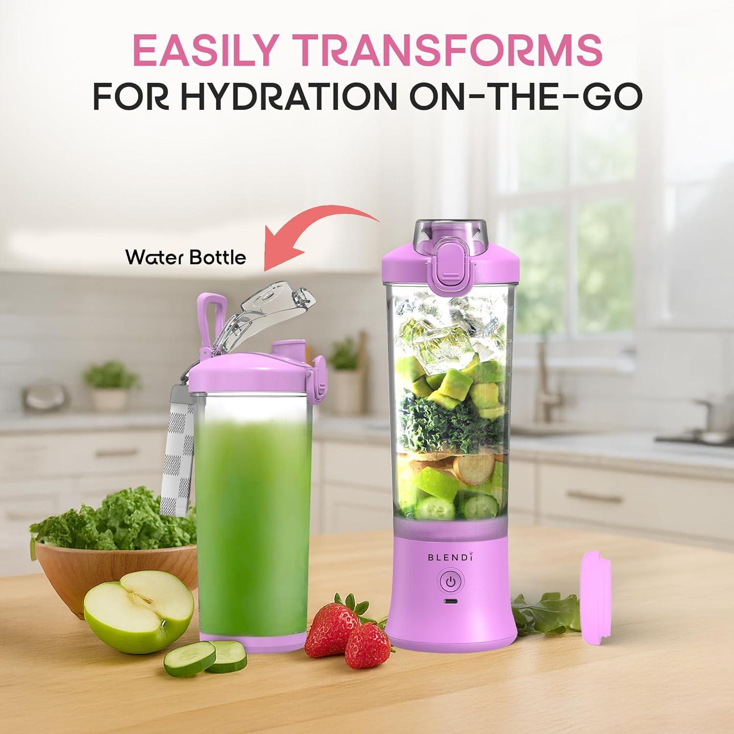 BLENDI X Portable Blender Purple: 24oz Personal Blender, 150W, 2 Speeds, Stainless Steel & Plastic, Hand Wash