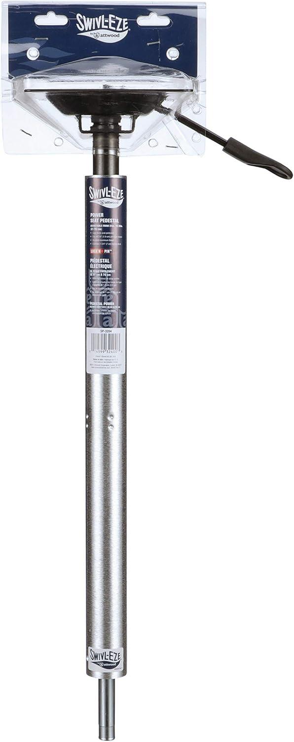 Attwood SP-3204 Lock’N-Pin ¾-inch Pin Post, Power Pedestal, Adjustable Height 24 to 30 Inches, Integral Seat Mount, Threaded