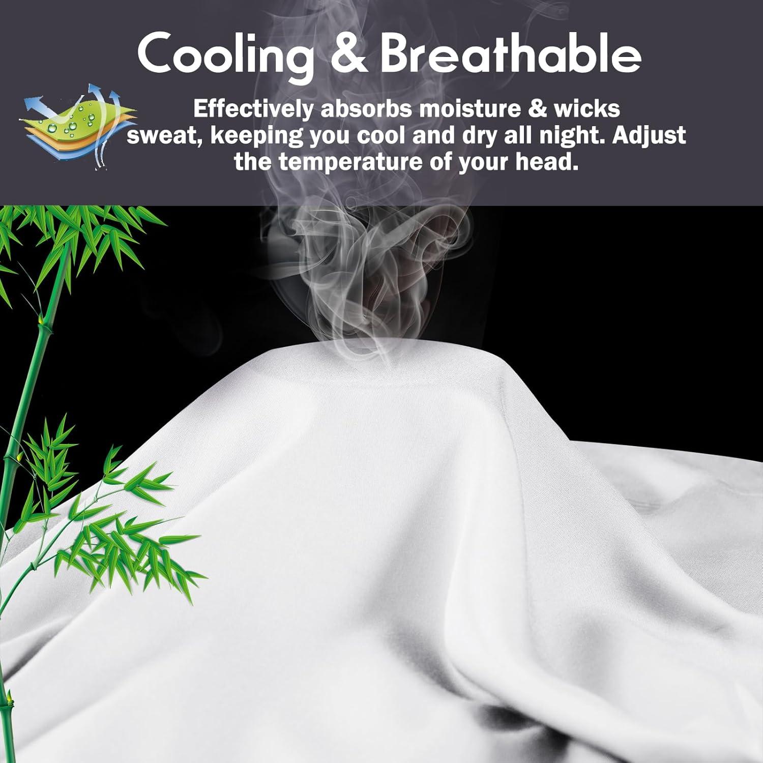 Bedsure Bedsure Pillow Cases Queen Size Set Of 2 - Polyester & Rayon Derived From Bamboo Cooling Pillowcase, Breathable, Soft And Wrinkle-Free Pillow Covers With Envelope Closure, Gifts, 20X30 Inches