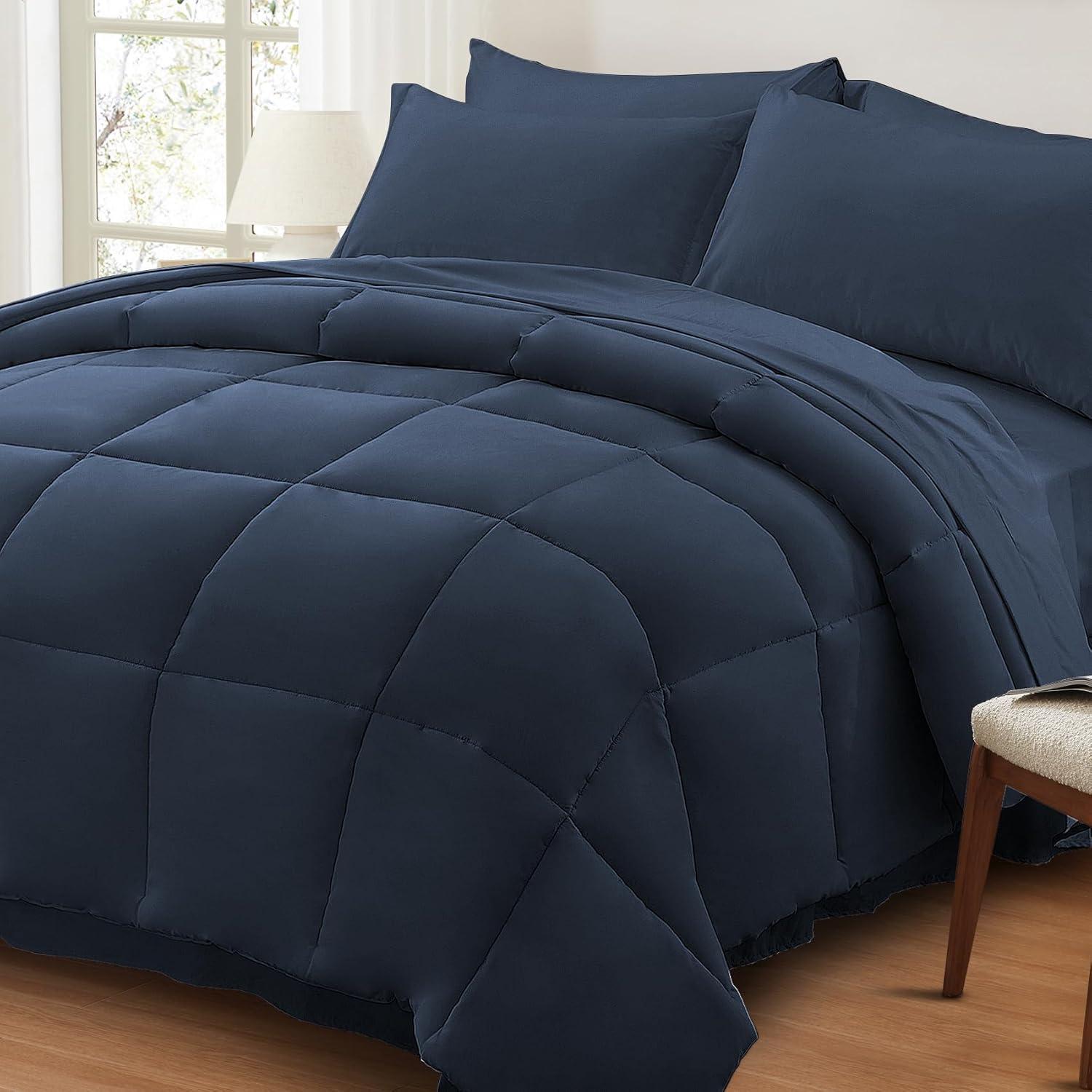 Sweet Home Collection All Season Bed-in-A-Bag 5pc/7pc Solid Color Comforter & Sheet Set Ultra Soft Bedding by Sweet Home Collection