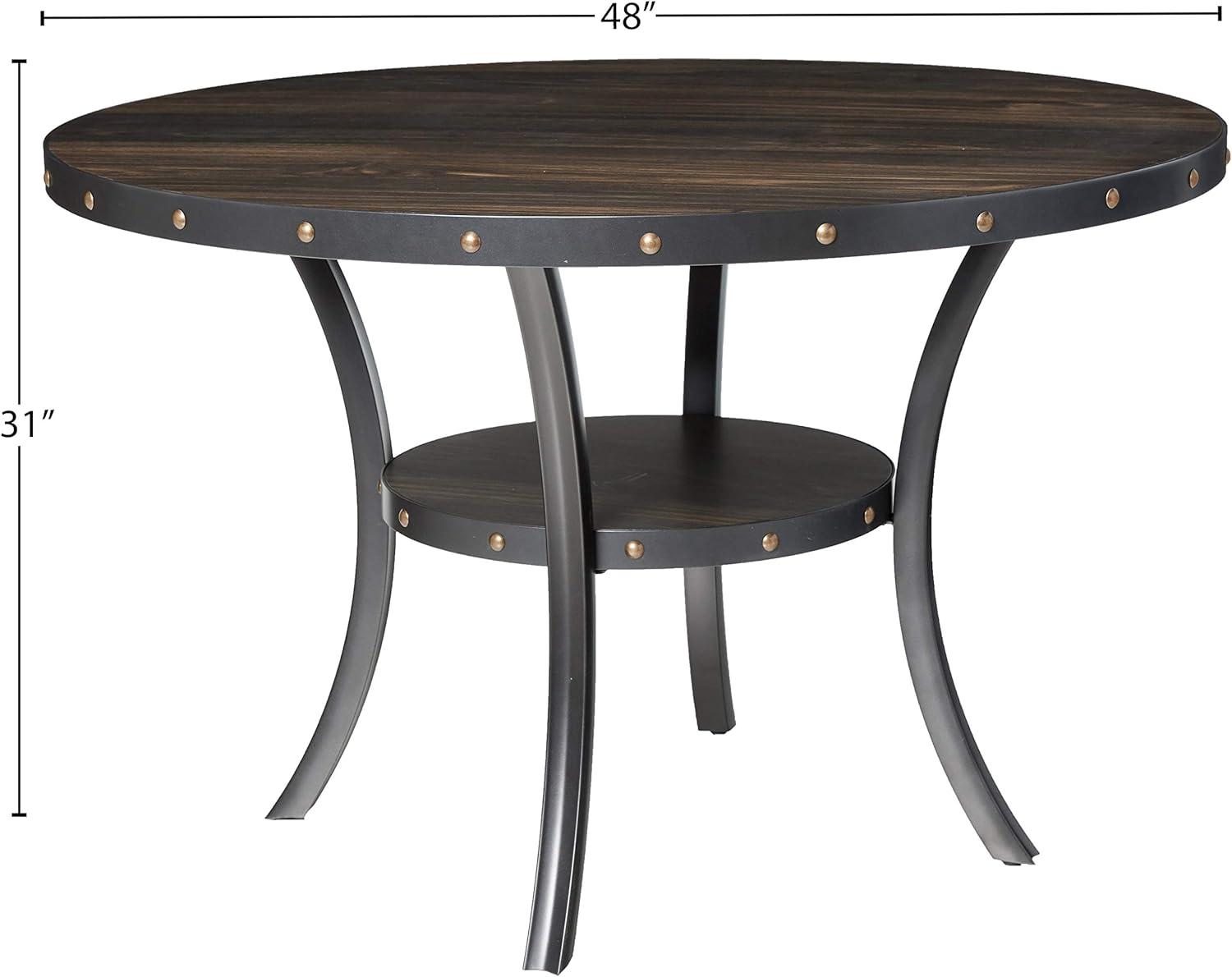 New Classic Furniture Crispin 48" Round Melamine Wood Dining Table in Gray