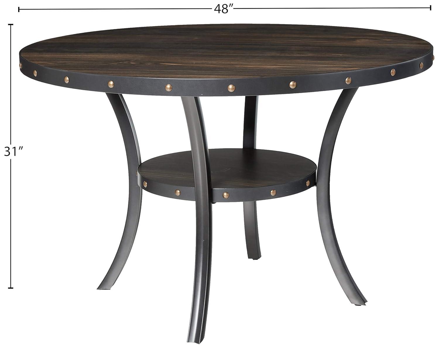 New Classic Furniture Crispin 48" Round Melamine Wood Dining Table in Gray