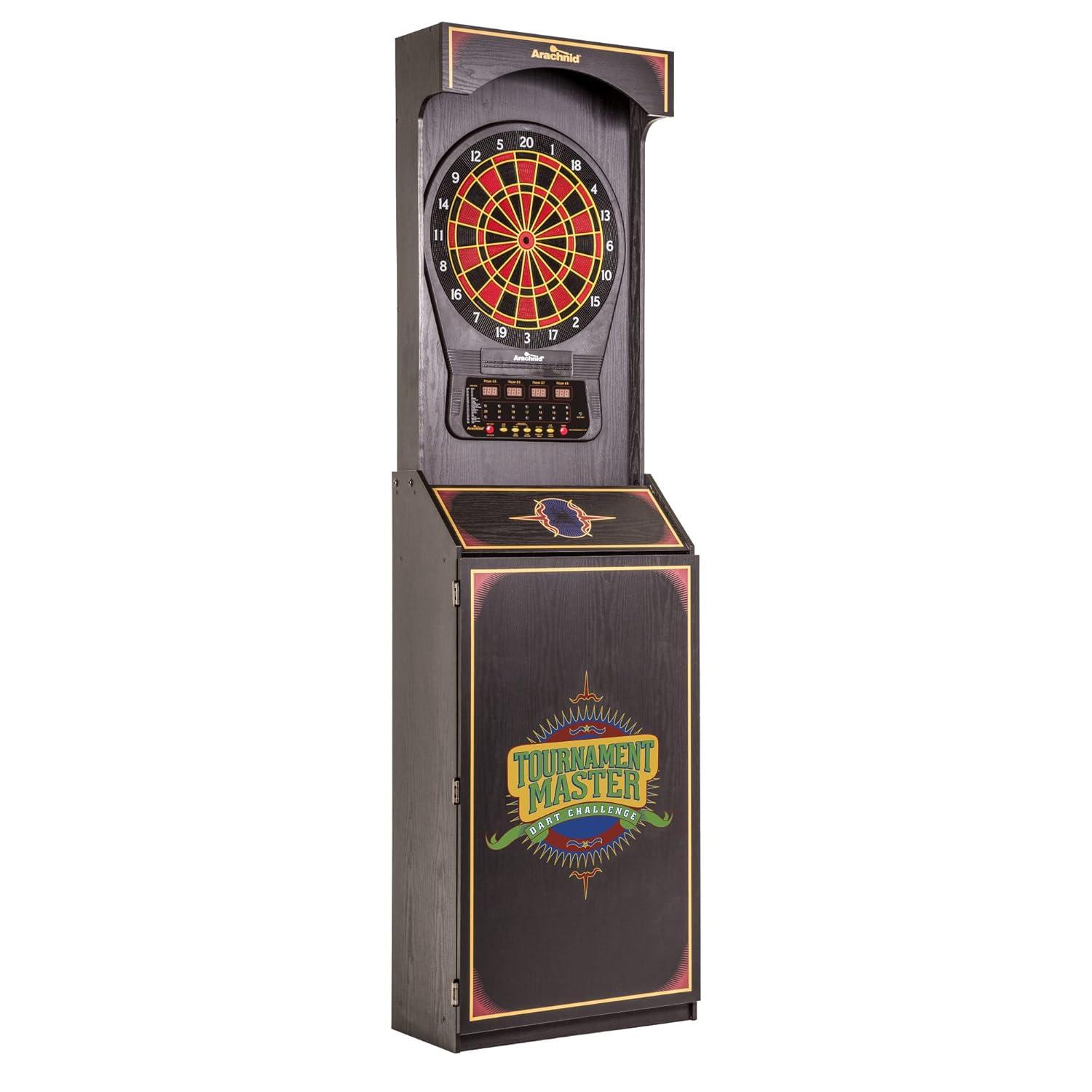 Tournament Master Black Electronic Dartboard Cabinet with Soft Tip Darts