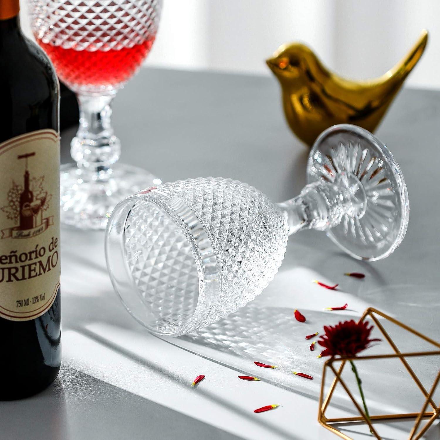 HOMEW Chroma Collection Wine Goblets Glasses set of 6, 10.6 oz