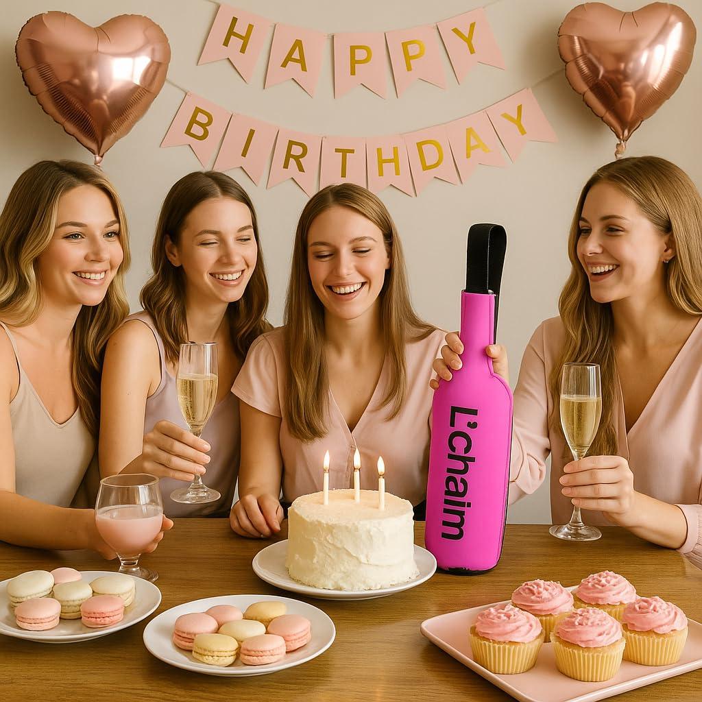 Creative Home Neoprene 1-Bottle Wine Carrier Bag, Pink