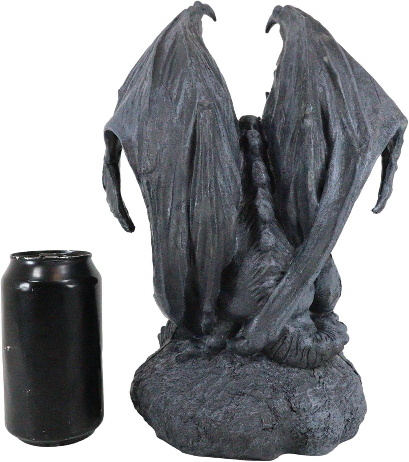 Gray Resin Gothic Guardian Gargoyle Statue 6" High