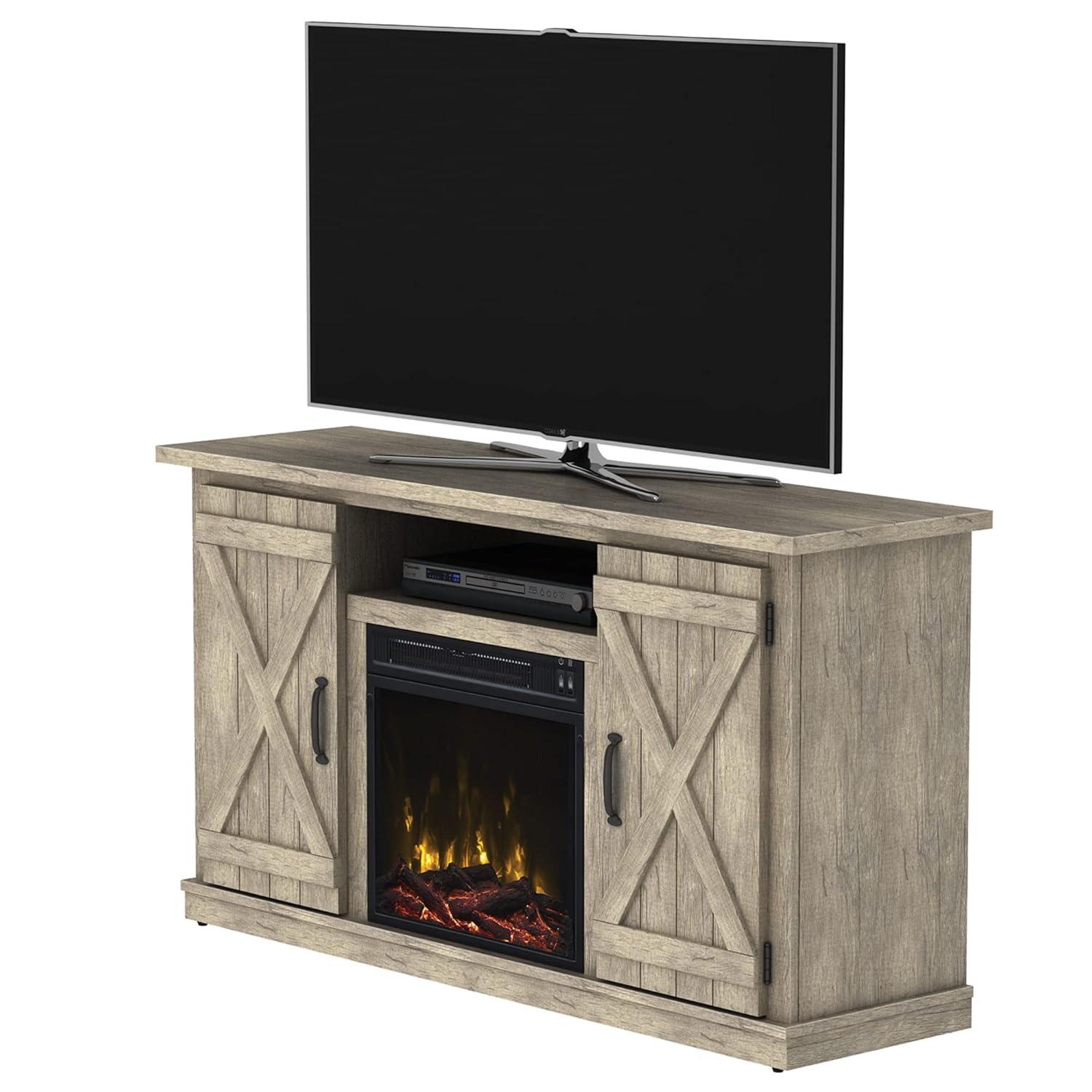 Cottonwood 55" TV Stands with Electric Fireplace, Ashland Pine